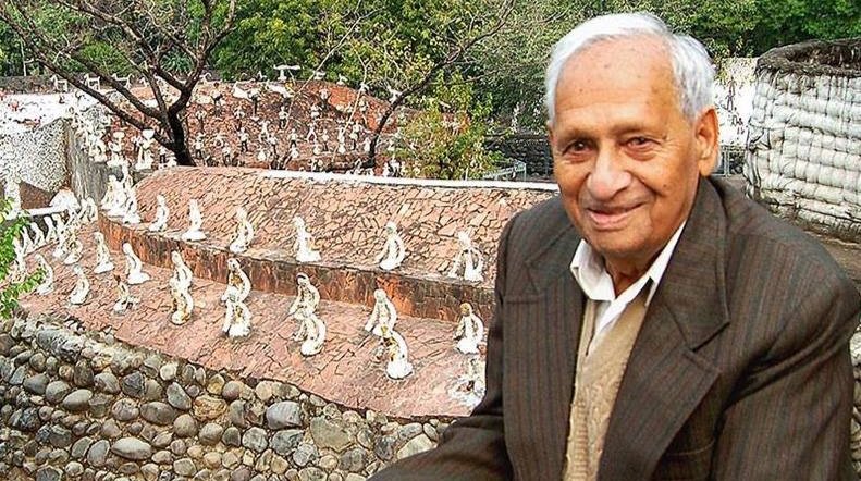  Self-taught sculptor and recycled art pioneer, Nek Chand worked as a roads inspector for the Public Works Department, and built sculptures from recycled materials in his spare time. He ultimately created The Rock Garden in Chandigarh, and he was awa