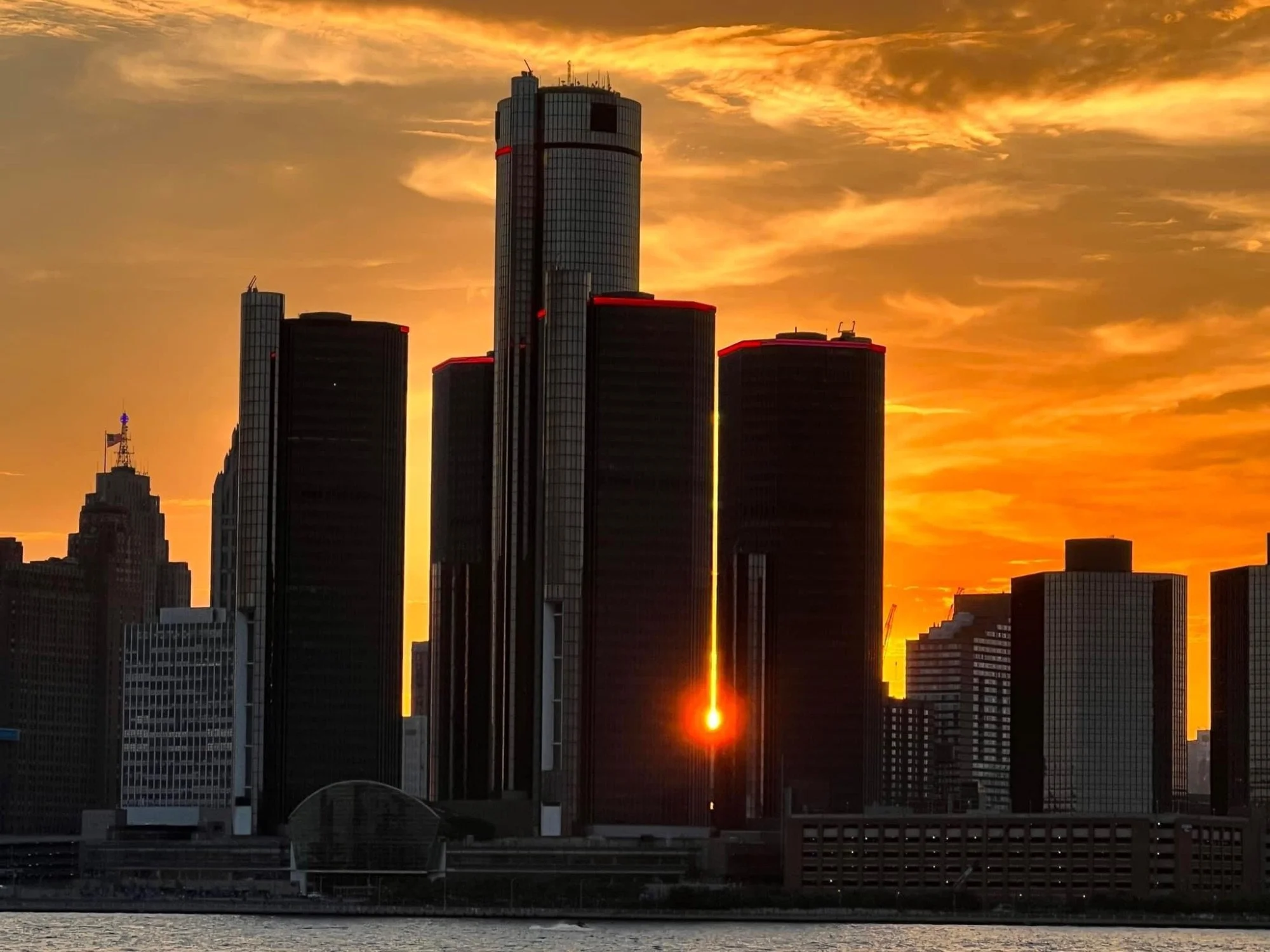 Sunset across the river