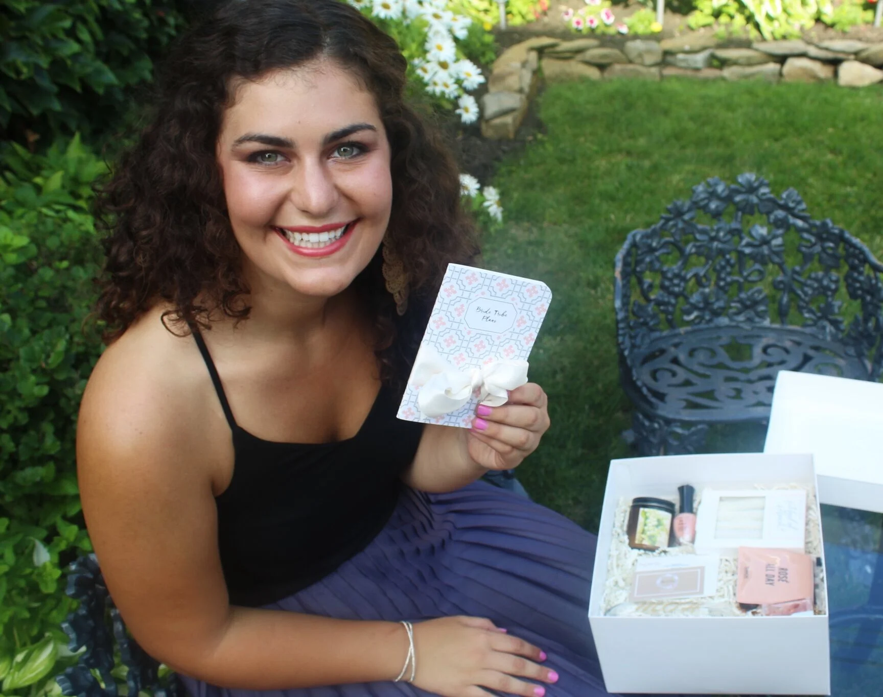 My sister getting her Bridezilla Bribe box! 