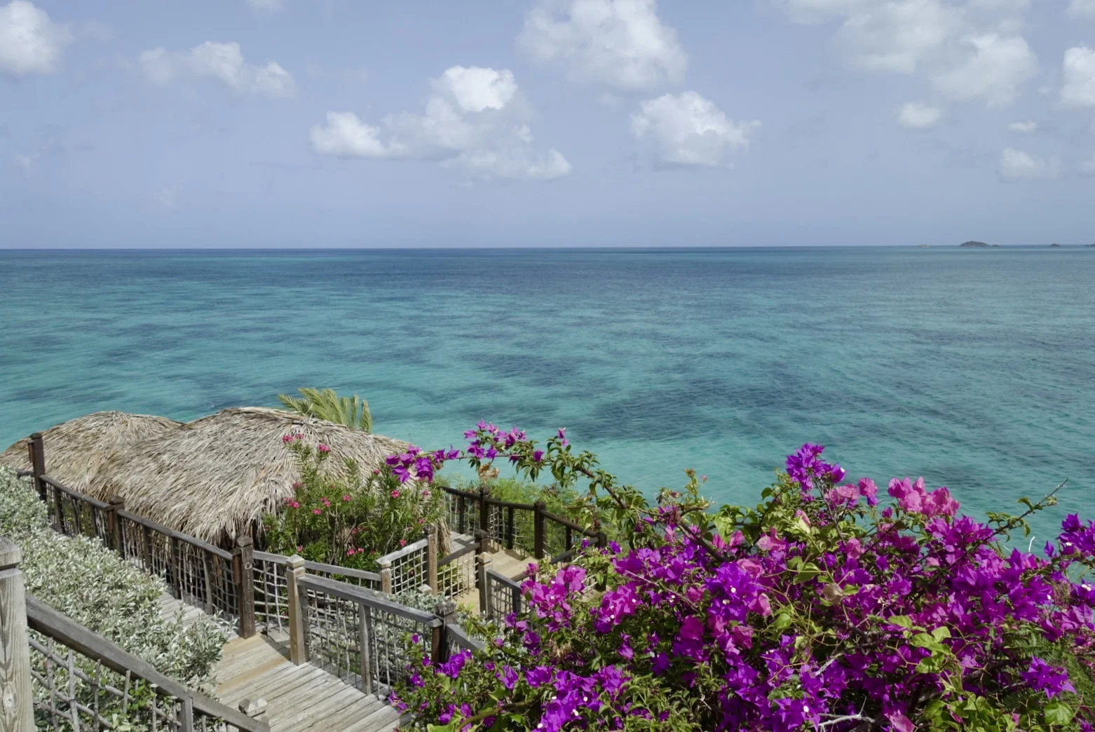 Our View from the pool, stairs to Sheer rocks on the left