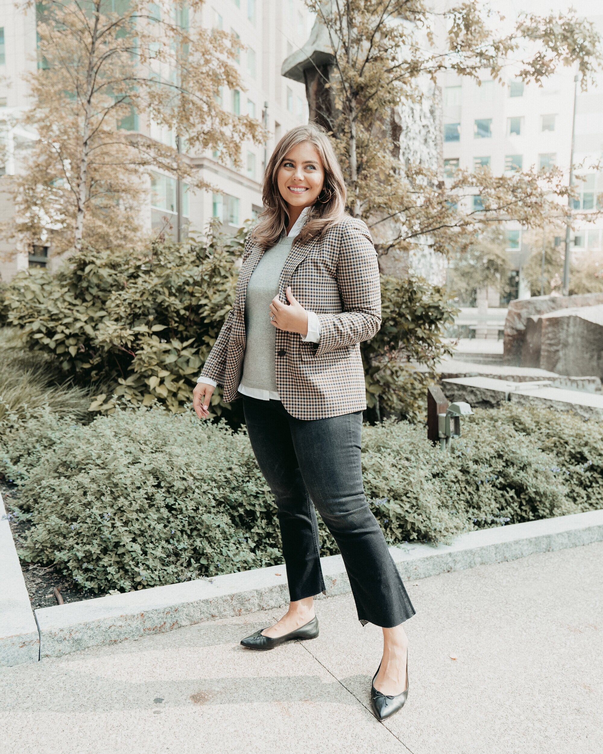 BLAZER + SWEATER + JEANS