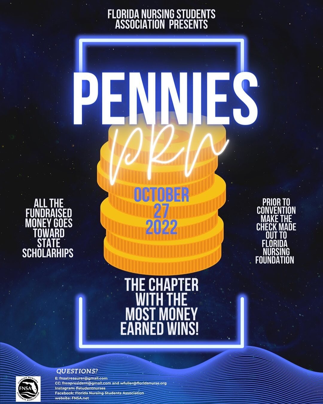 Do you think your chapter has what it takes to win Pennie&rsquo;s PRN this year?? Now is your chance to prove it! The chapter with the most money raised towards FNSA scholarships WINS! Start collecting today and bring your check to this year&rsquo;s 