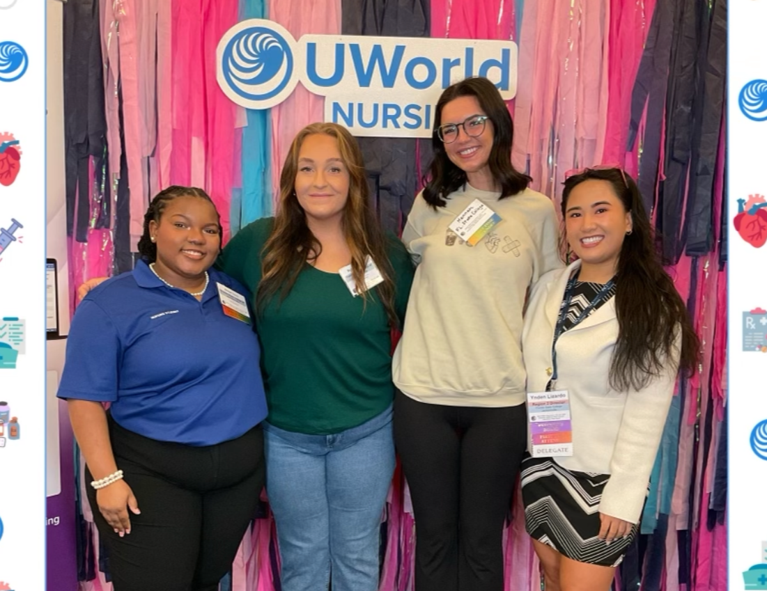 Florida State College at Jacksonville at the UWorld Exhibit booth during the 2024 FNSA Convention