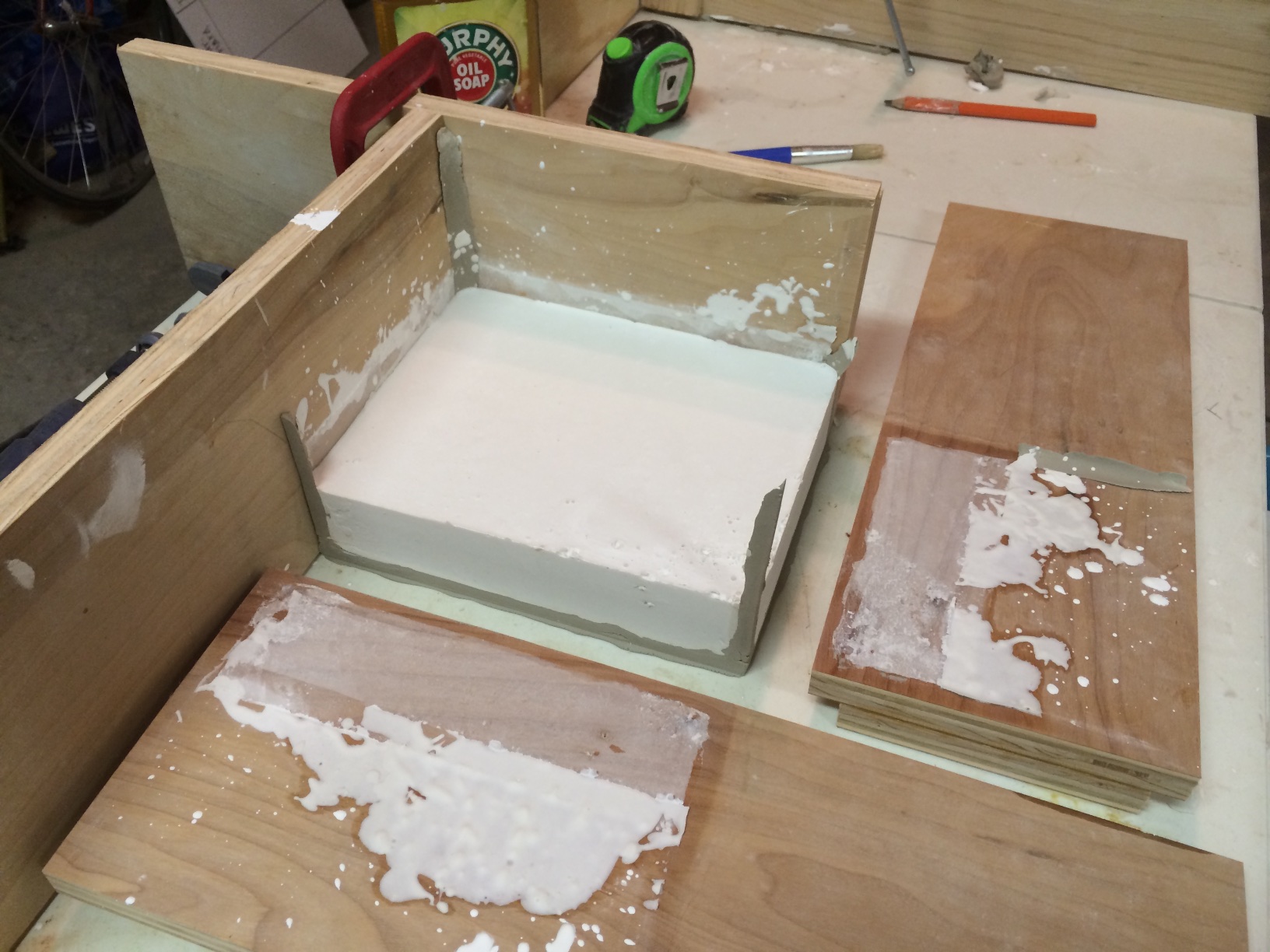 Removing the cottle boards after the plaster cured.
