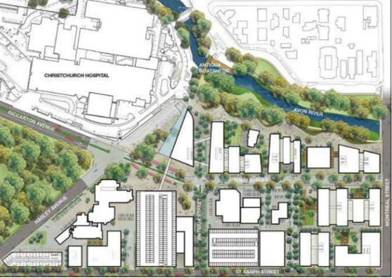 A draft concept of Christchurch’s Health Precinct, August 2014