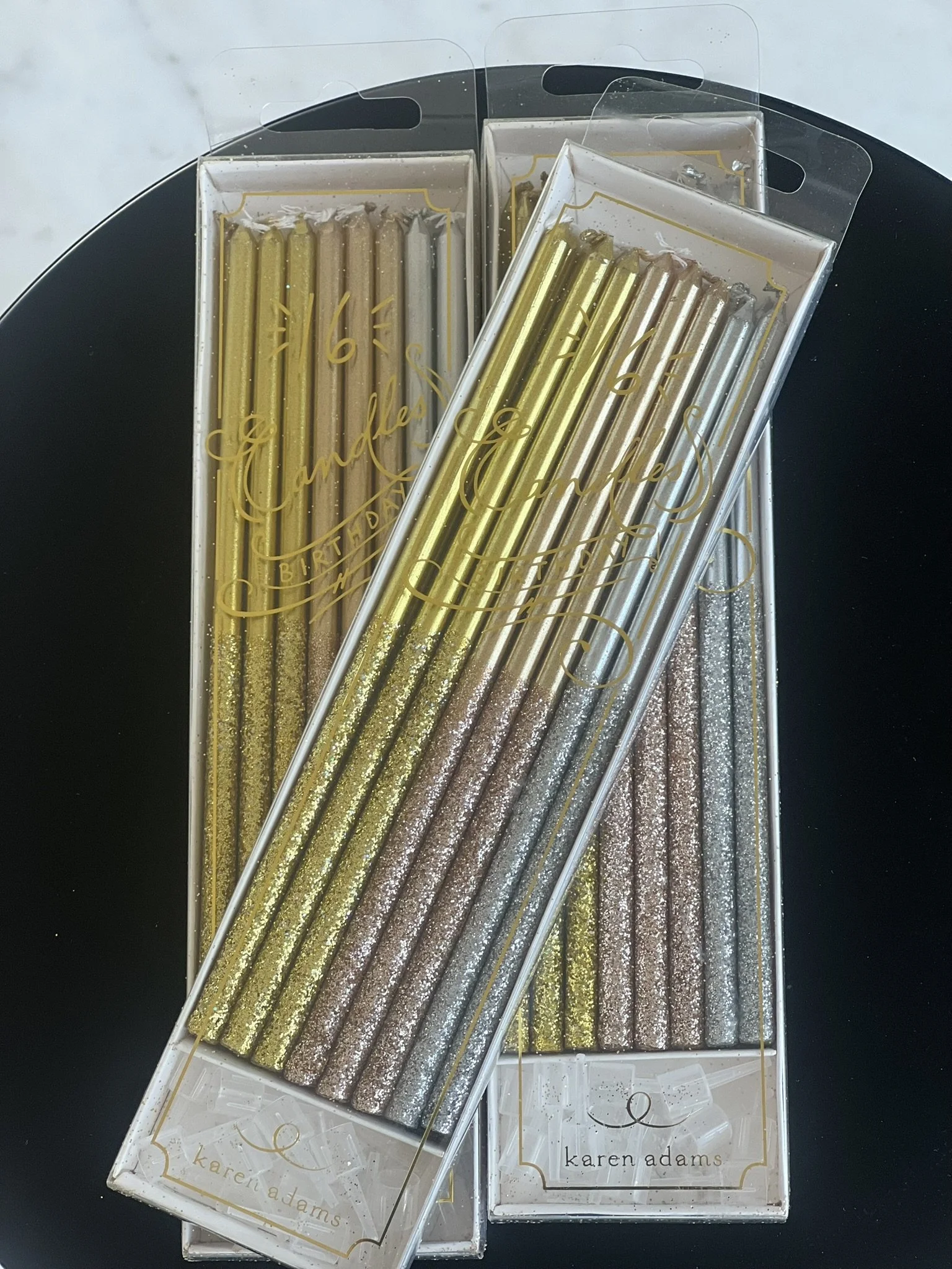 Birthday Candles Metallic with Glitter