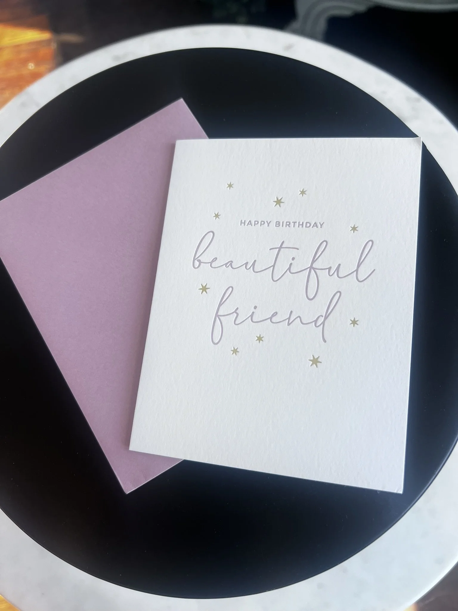 Beautiful Friend Birthday Letterpress Greeting Card
