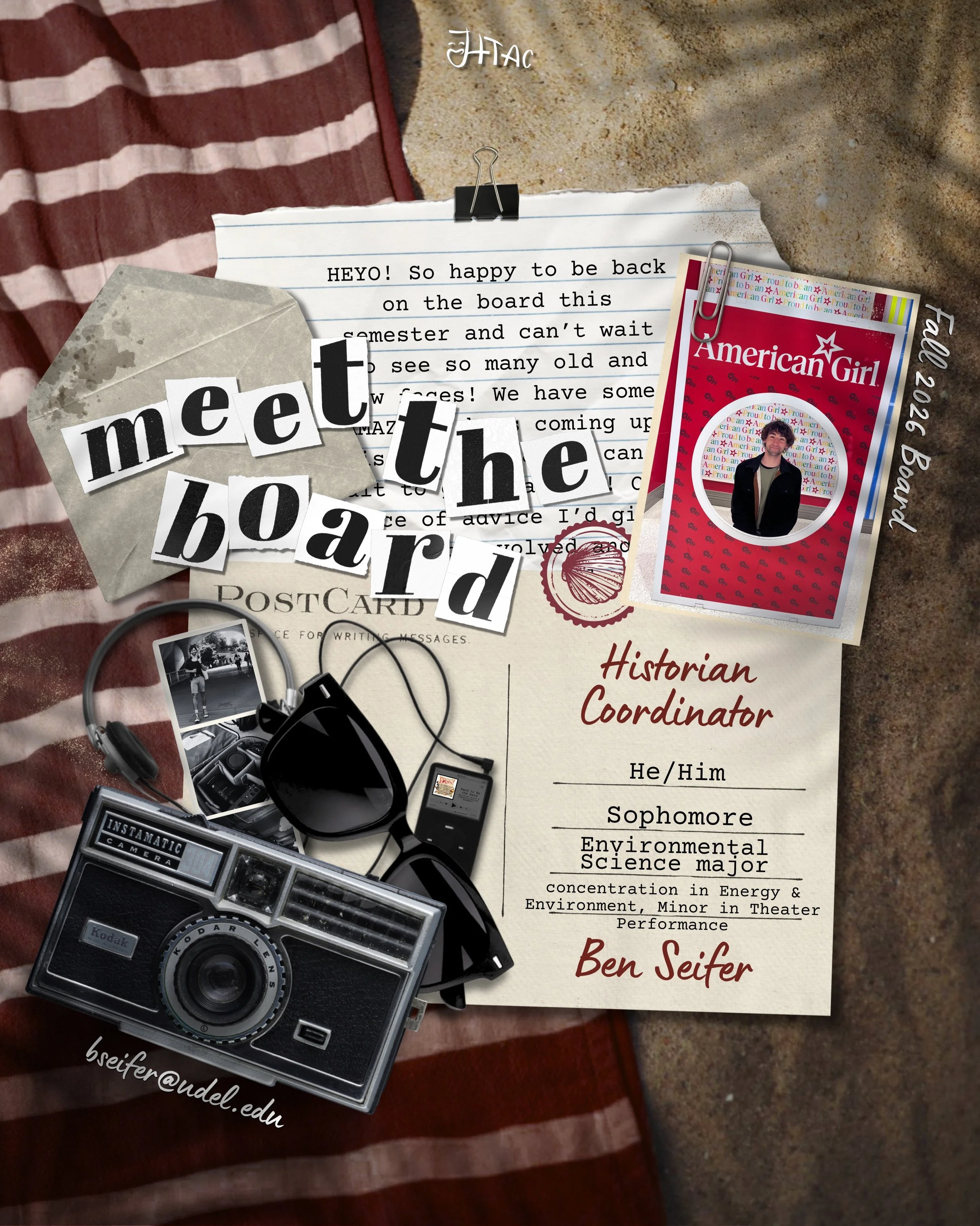 ✉️ Envelope #4 Found...

Inside is our Historian Coordinator, Ben Seifer! 
Ben is a Sophomore environmental science major with a concentration in energy and environment and a minor in theatre performance.

&ldquo;HEYO! I&rsquo;m so happy to be back o