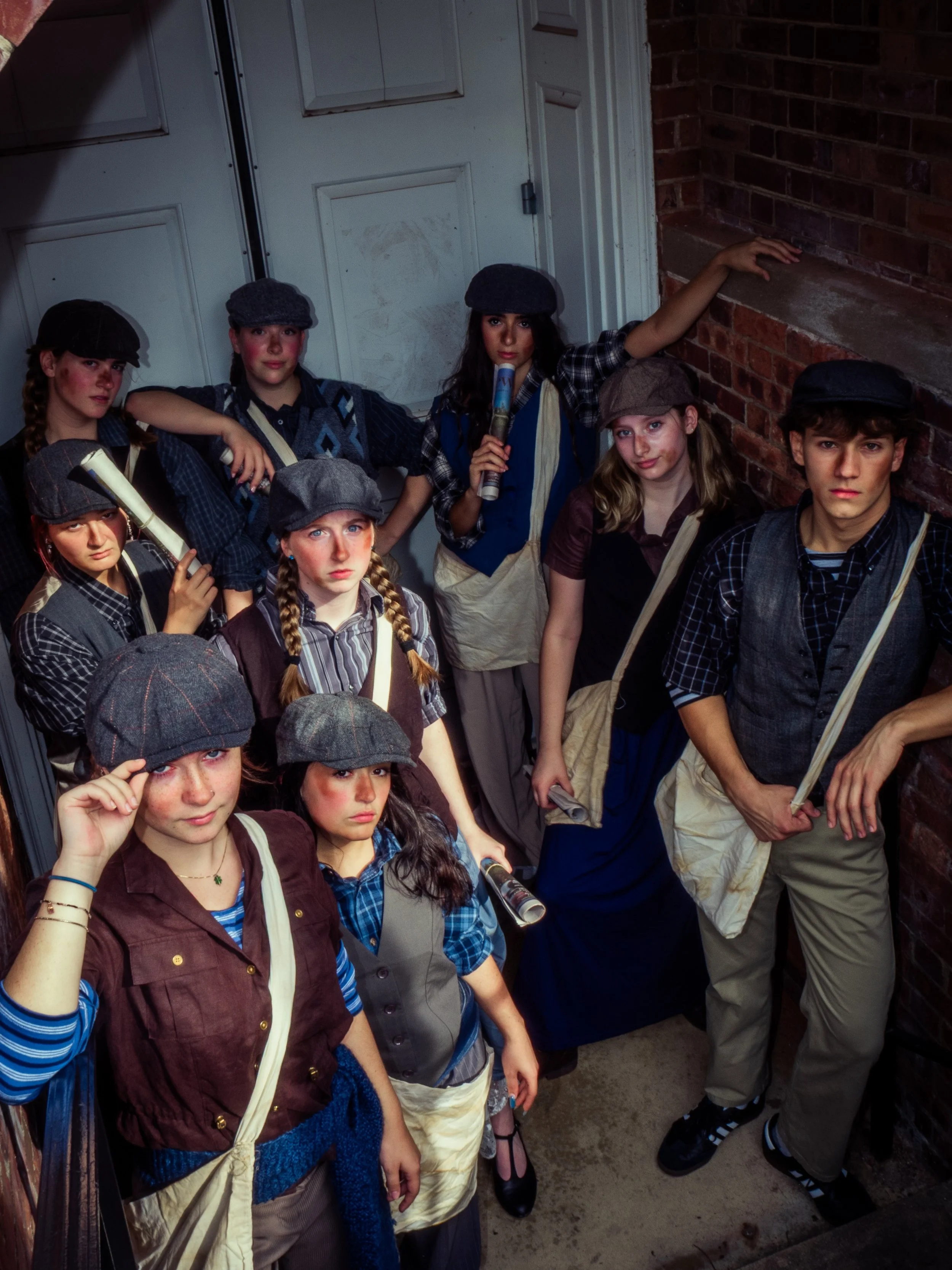 The Newsies are out on campus 🗽
Get your first look at the faces behind the strike! 

The headlines are spreading, the Newsies are taking to the streets, and the strike is coming to Pearson Hall, October 15th, 16th, and 17th at 8PM and October 17th 