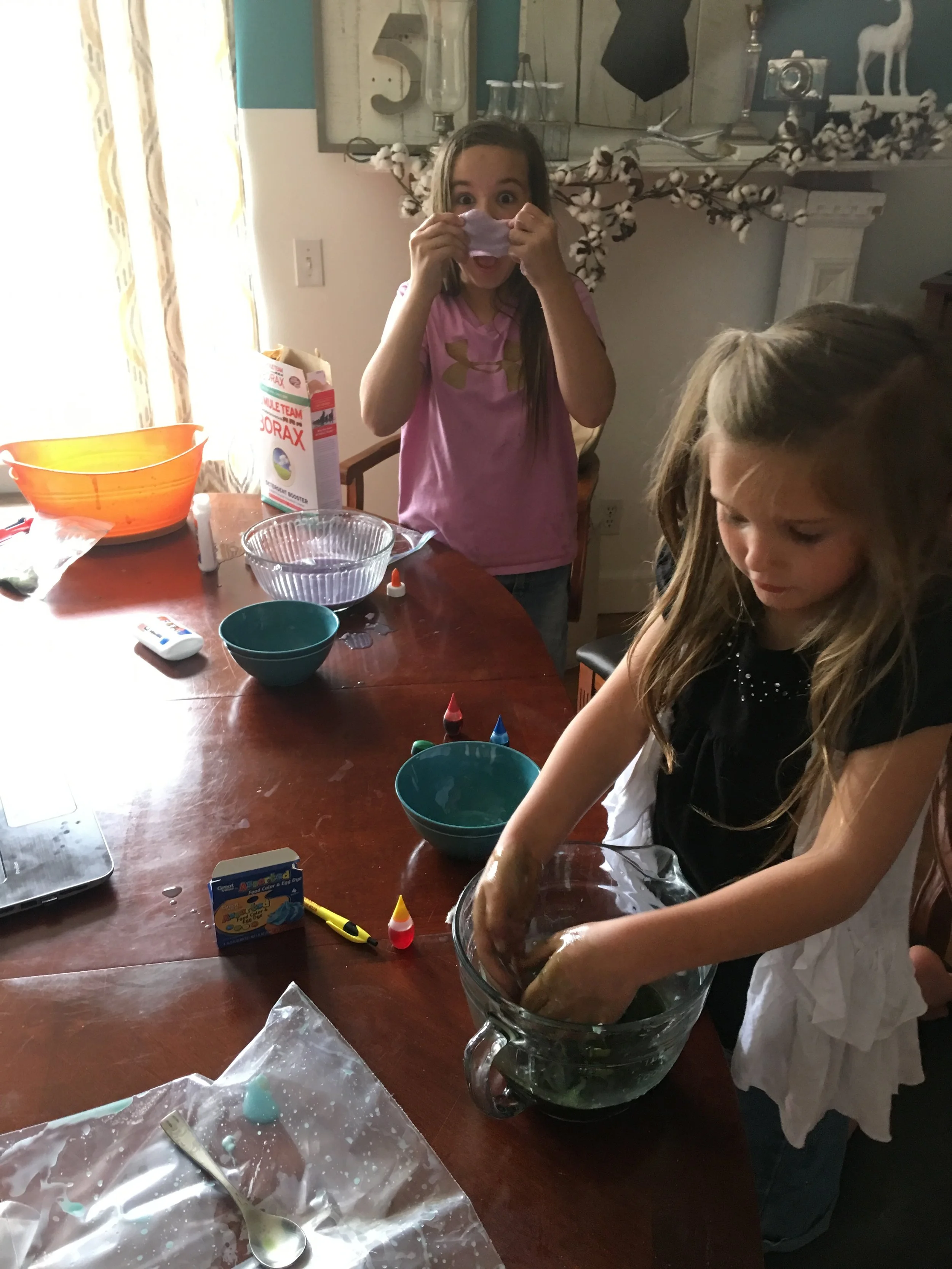 Slime making......such a mess!!!! {insert eye roll here}.