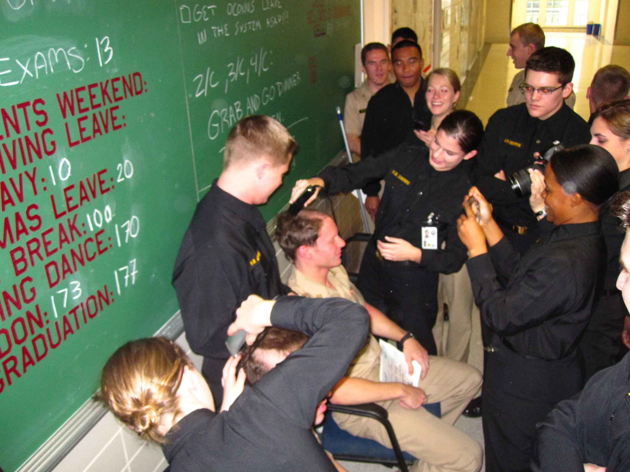 Haircuts (and eyebrow shaves, for the spec ops guys) on Service Selection day!