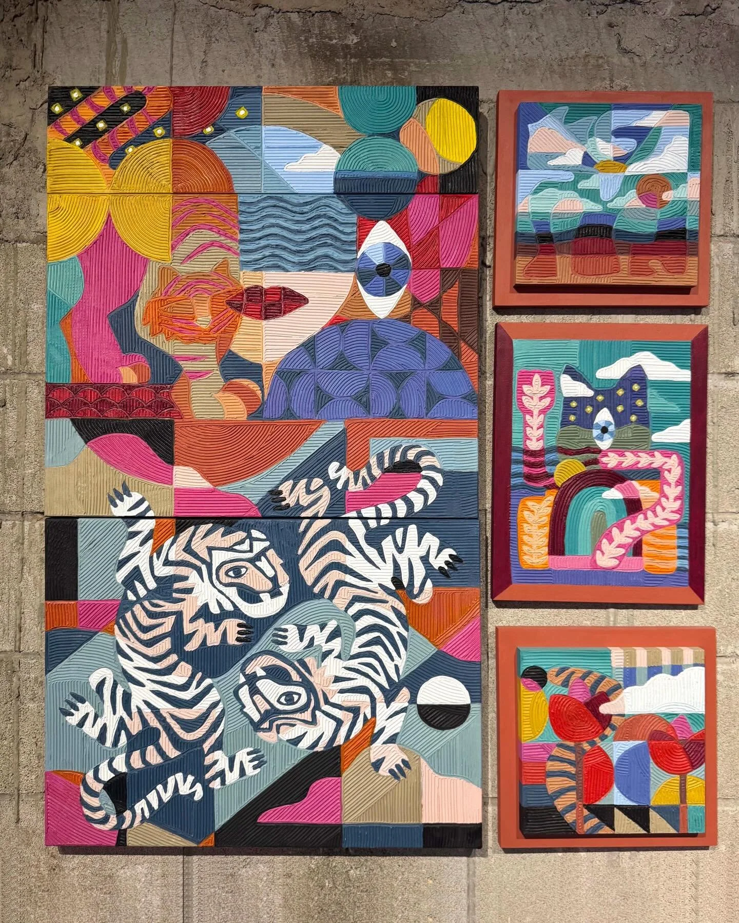 Highlights from Ciudad de Mexico Art Week.
(February has been nonstop so better late than never to post).

1. &lsquo;Quilted Stories&rsquo; 24&rdquo;x43&rdquo; / &lsquo;Instincts&rsquo; 12&rdquo;x12&rdquo; / &lsquo;Nine Lives Cat&rsquo; &ldquo;12x16&