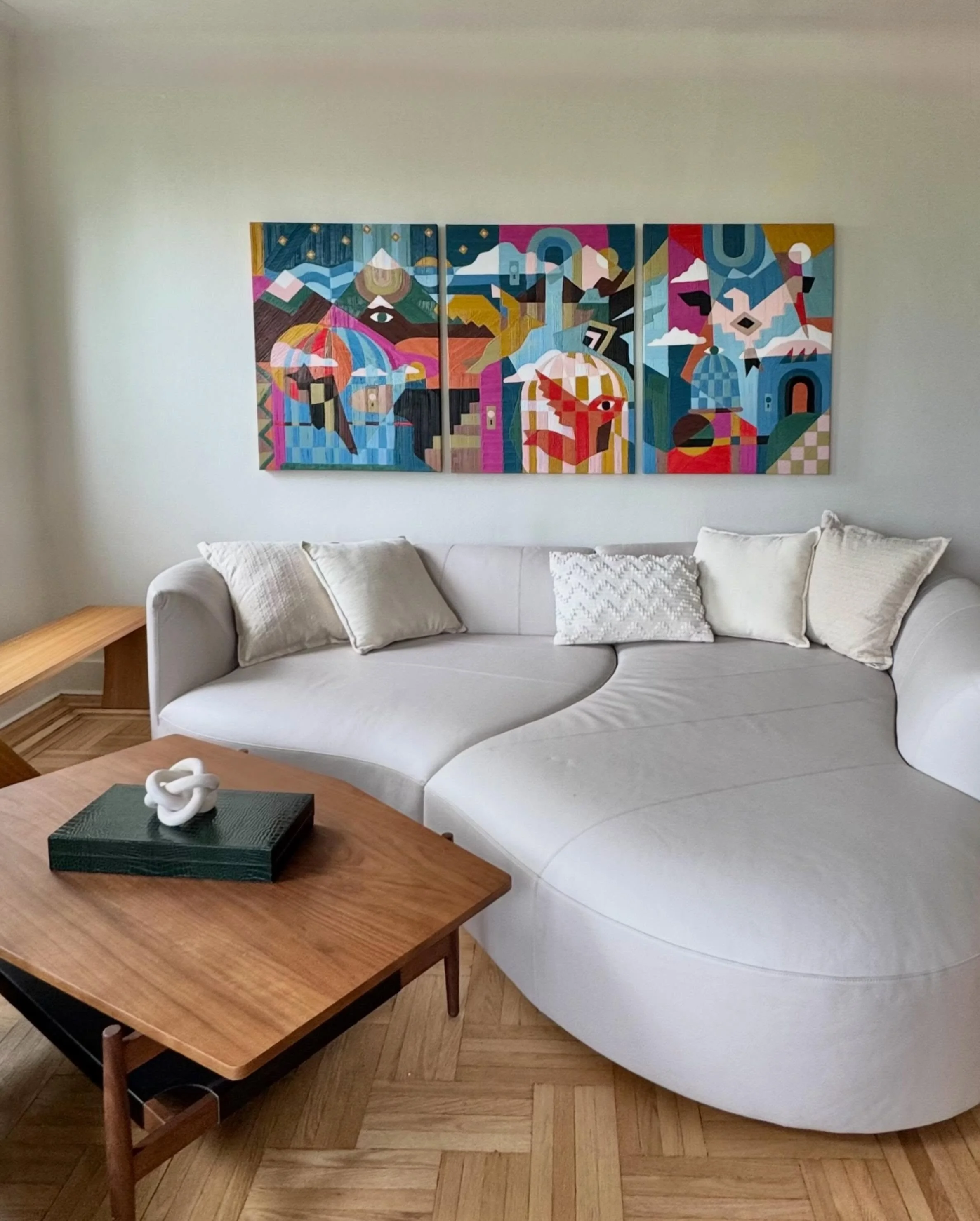 Love seeing this triptych from 2024 find its forever home in New York. 🖤 TY @sophia.nyc.asp for making this happen. 

We installed the artworks during my quick trip to NY and moved the furniture around several times - swipe for all the layouts. 😆

