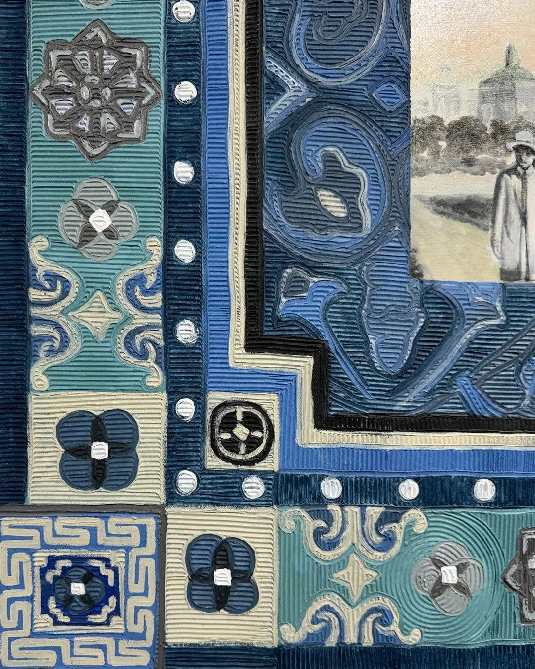 I painted a rug. 
It feels like a metaphor for being trampled, walked all over and sometimes objectified. But rugs can invite people to gather, sit together, and share stories. 🖤
In the upcoming Reveal-Reveal exhibition, we share not only our art bu