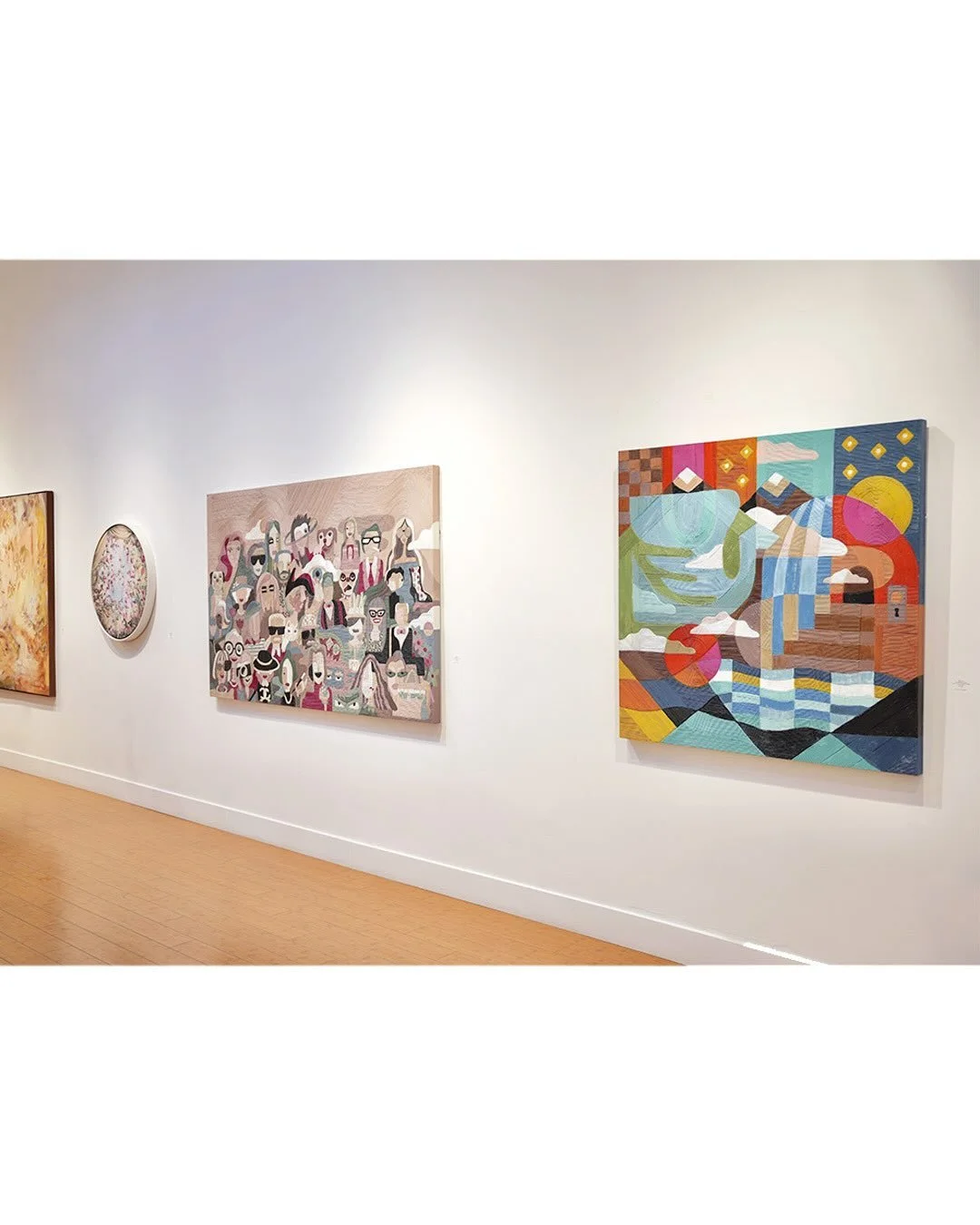Have A Great Summer ✌🏼
HAGS II Group Show on view now at @bruceluriegallery 

Swing by Santa Monica, check out the show, and beat the heatwave. ☀️ I have two artworks there:

Style Social, 2024
Acrylic paint &amp; paste on canvas // 48&rdquo; x 76&r