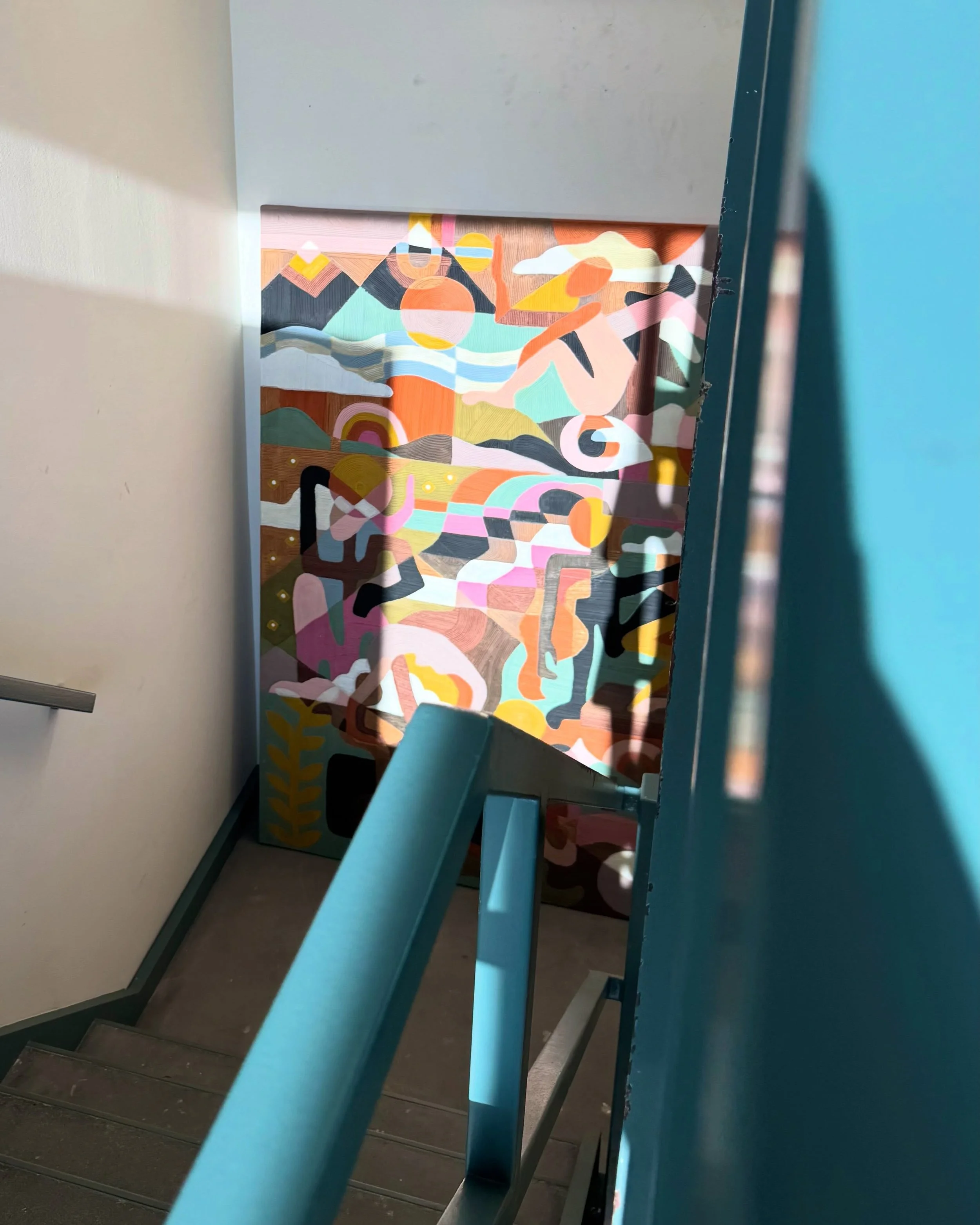This painting is taller than me. I carried it up a few flights of stairs. It&rsquo;s an adventure here. Doors are open so come by and see everything we cooked up here at @tryst.la / NOMAD.

Maximized this year showing in three places:
1. Tryst Room 4