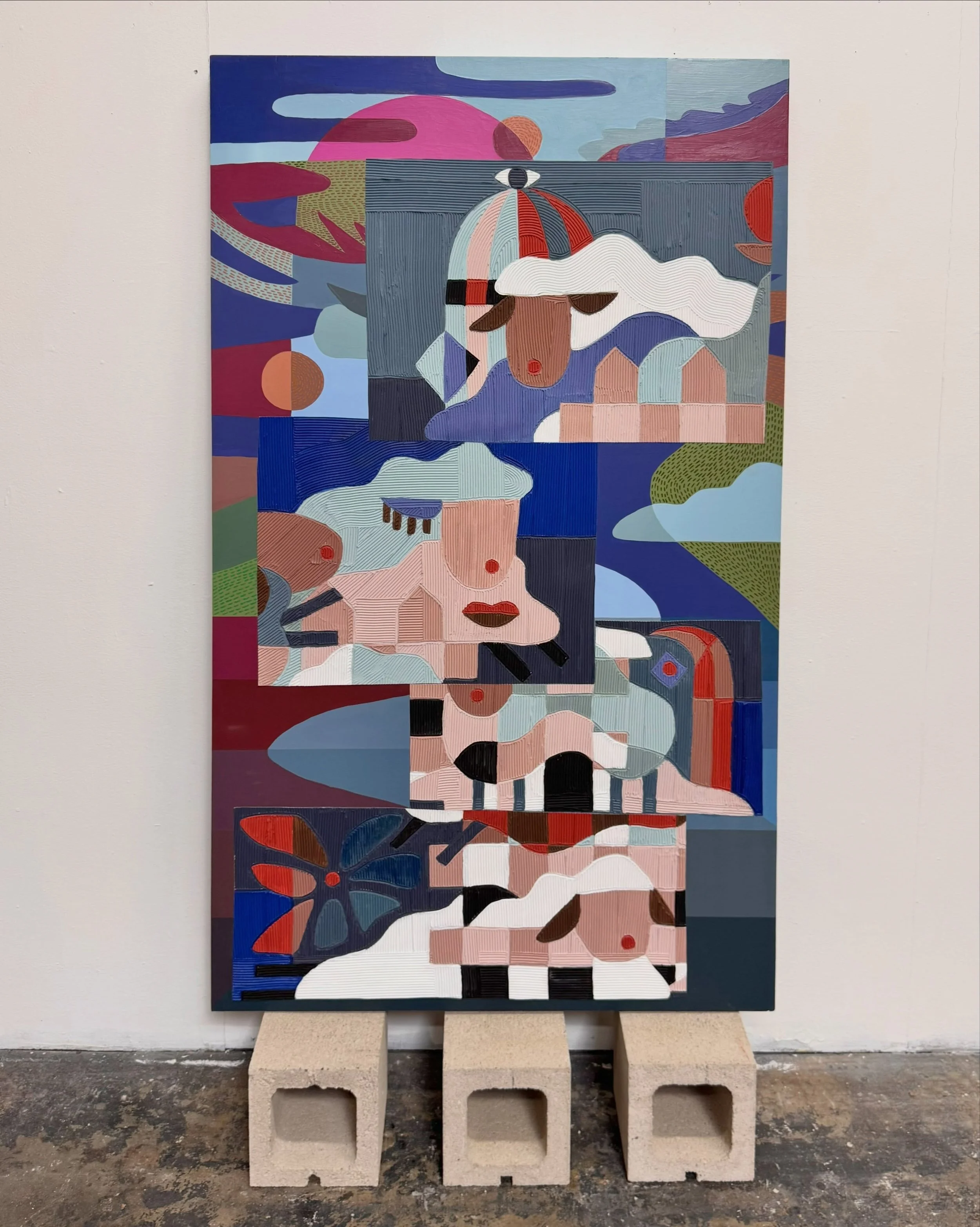 &lsquo;Camouflaged,&rsquo; 2026 // 36&rdquo; x 60&rdquo; went from LA to NY &amp; ready for install this week at @springbreakartshow 🖤
This artwork will be in a room curated by @toddmichaelmolinari for a group show. Can&rsquo;t wait to see the photo