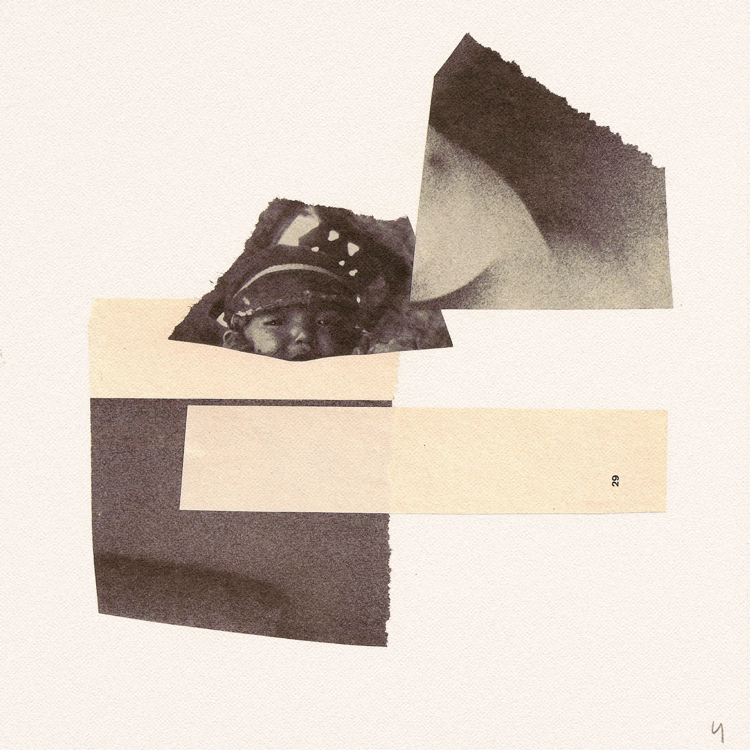 8" x 8" paper and magazine scraps