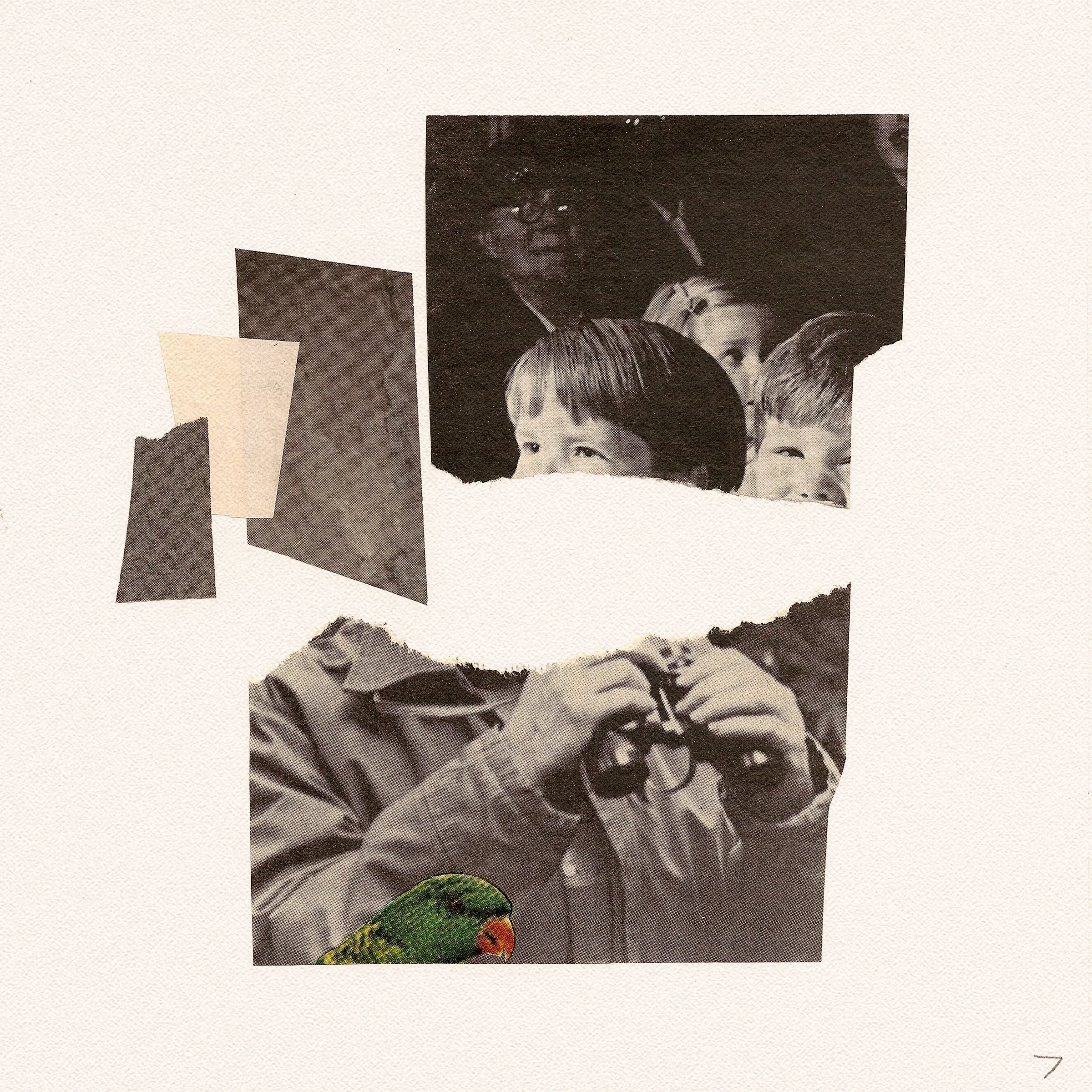 8" x 8" paper and magazine scraps