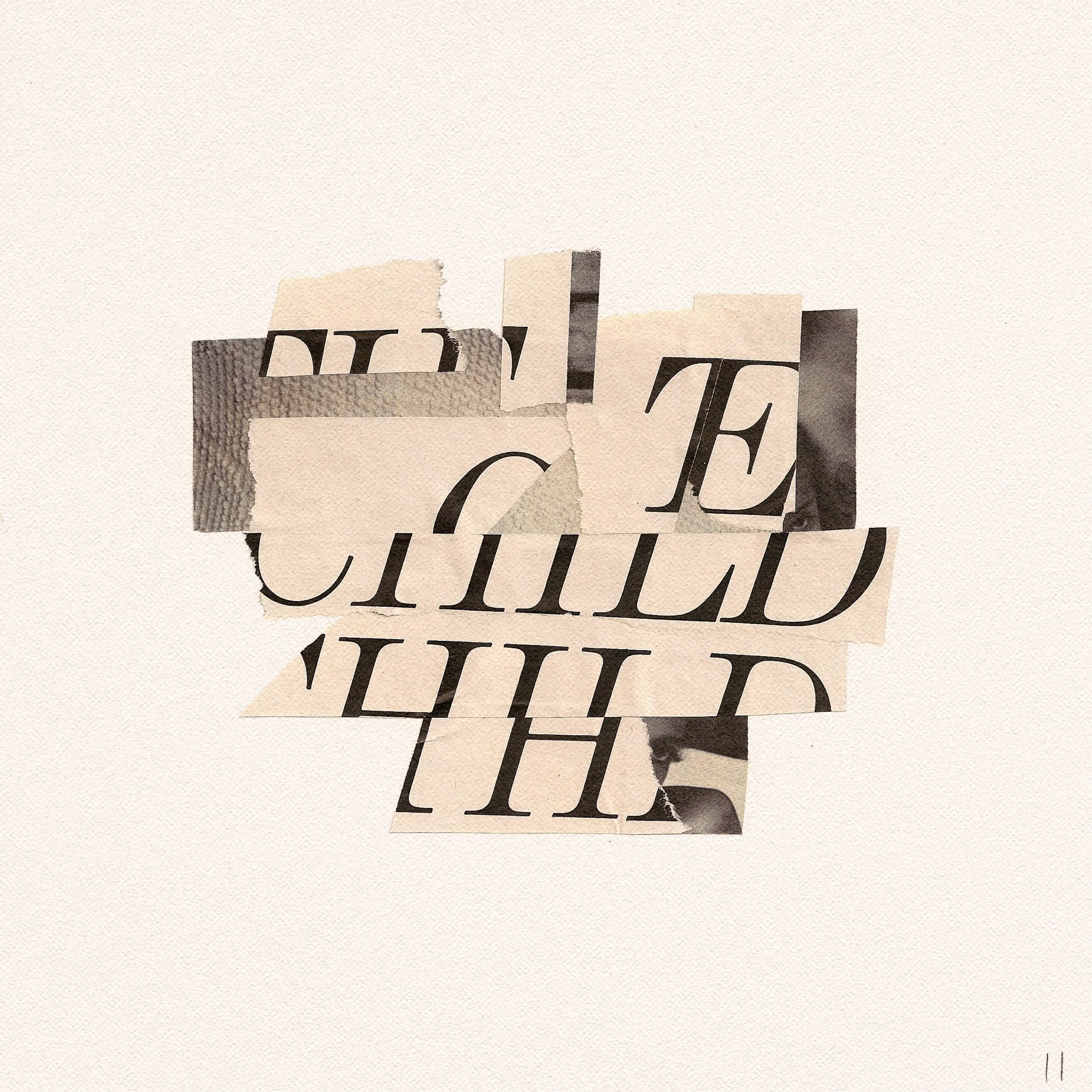 8" x 8" paper and magazine scraps
