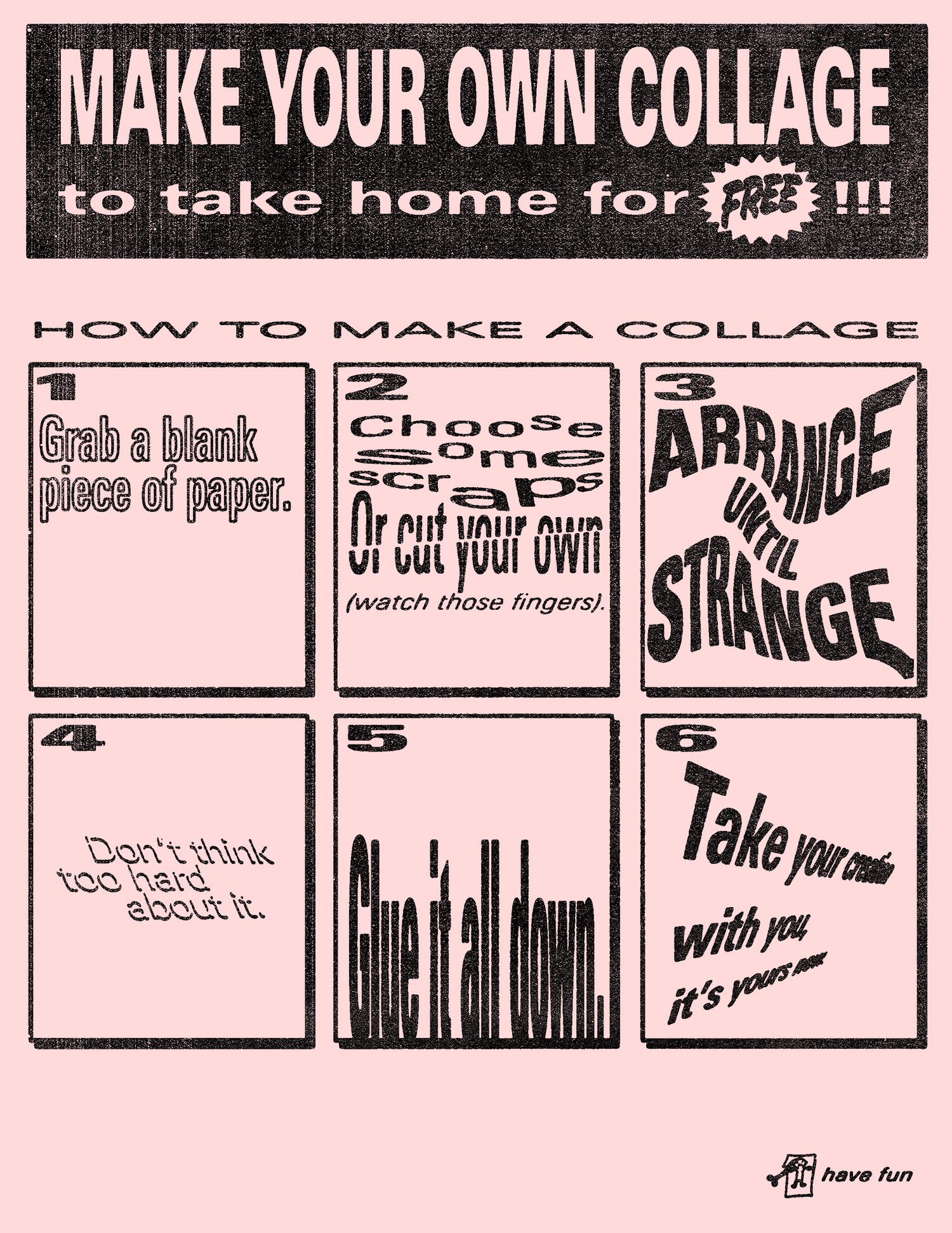 print out of simple directions to follow, or ignore, either way is fine.