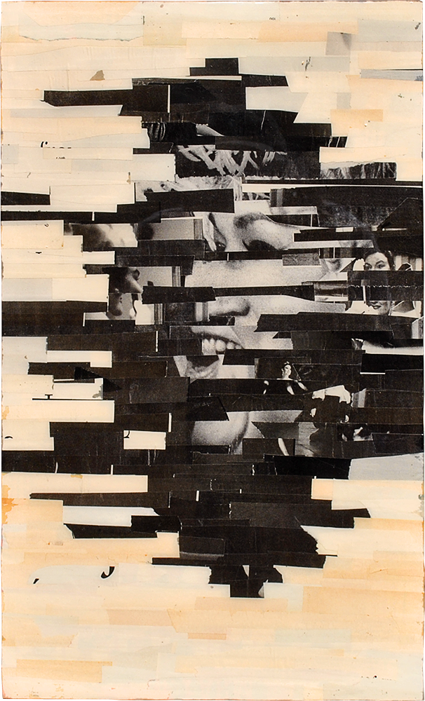 scraps of paper on wood, coated in resin