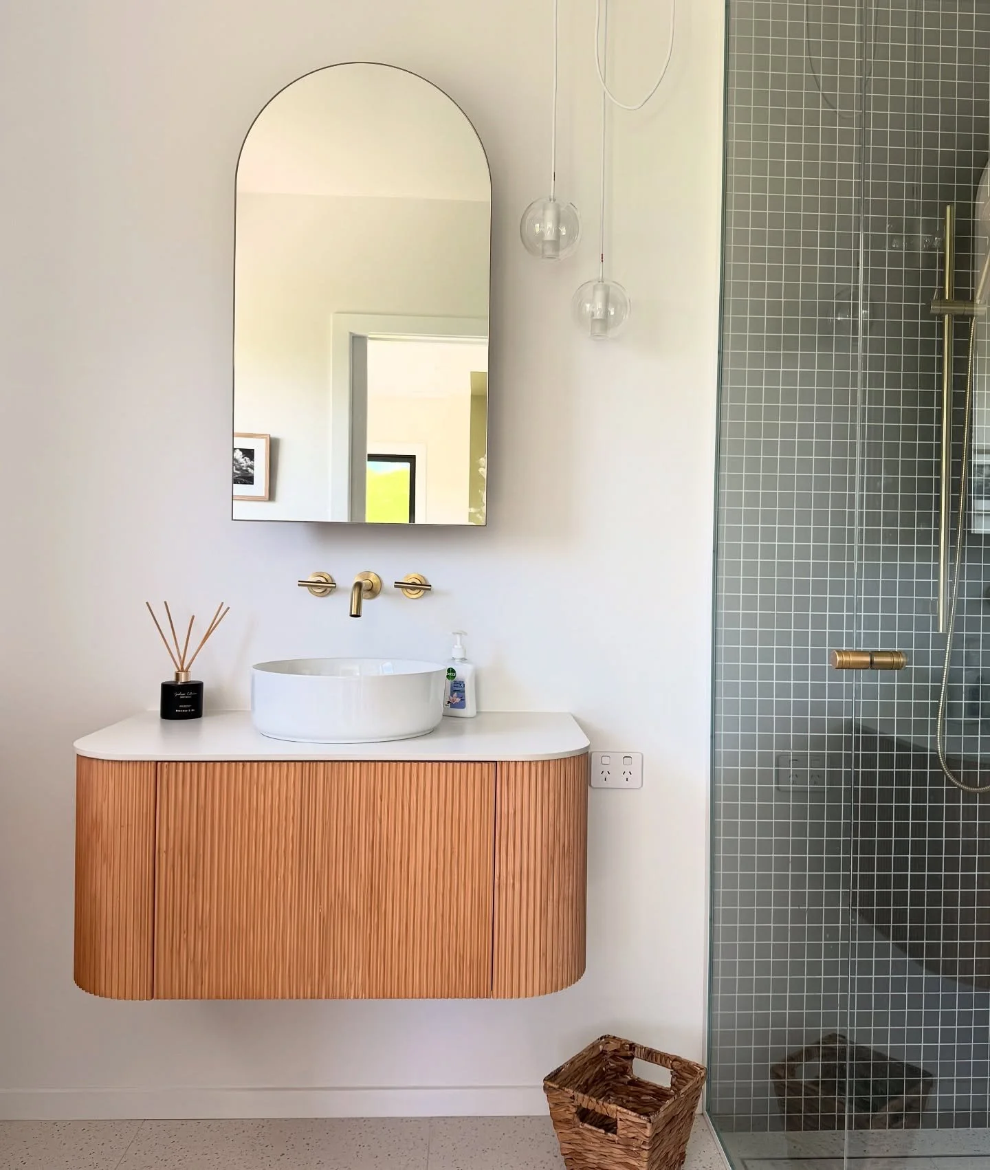 You would never know that this room off the master didn&rsquo;t exist, it&rsquo;s seamlessly fits with the rest of the renovation and feels like it was always there. The green marries in with the master without being matchy matchy, the warm timber va