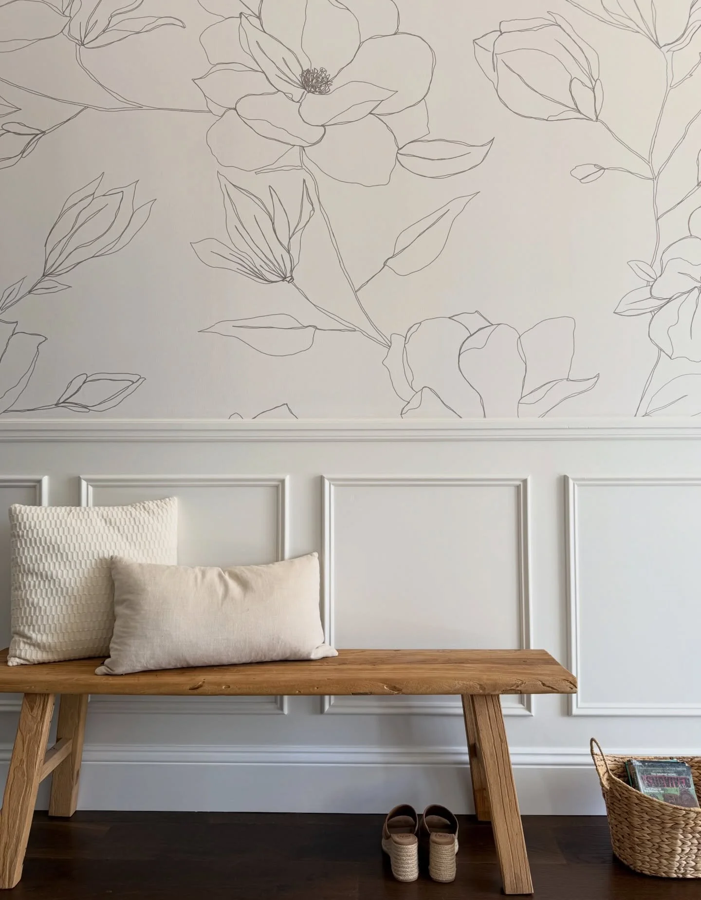 Our old entrance while grand felt flat compared to other areas of our home, I knew early on I was going to add wainscoting to elevate it. So long ago that when we did our kitchen reno 3 years ago I put it on the front of the island to bring cohesion 