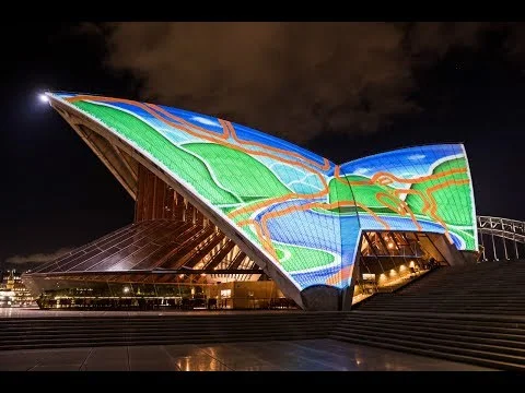 The Opera House sails are lighting up with First Nations art