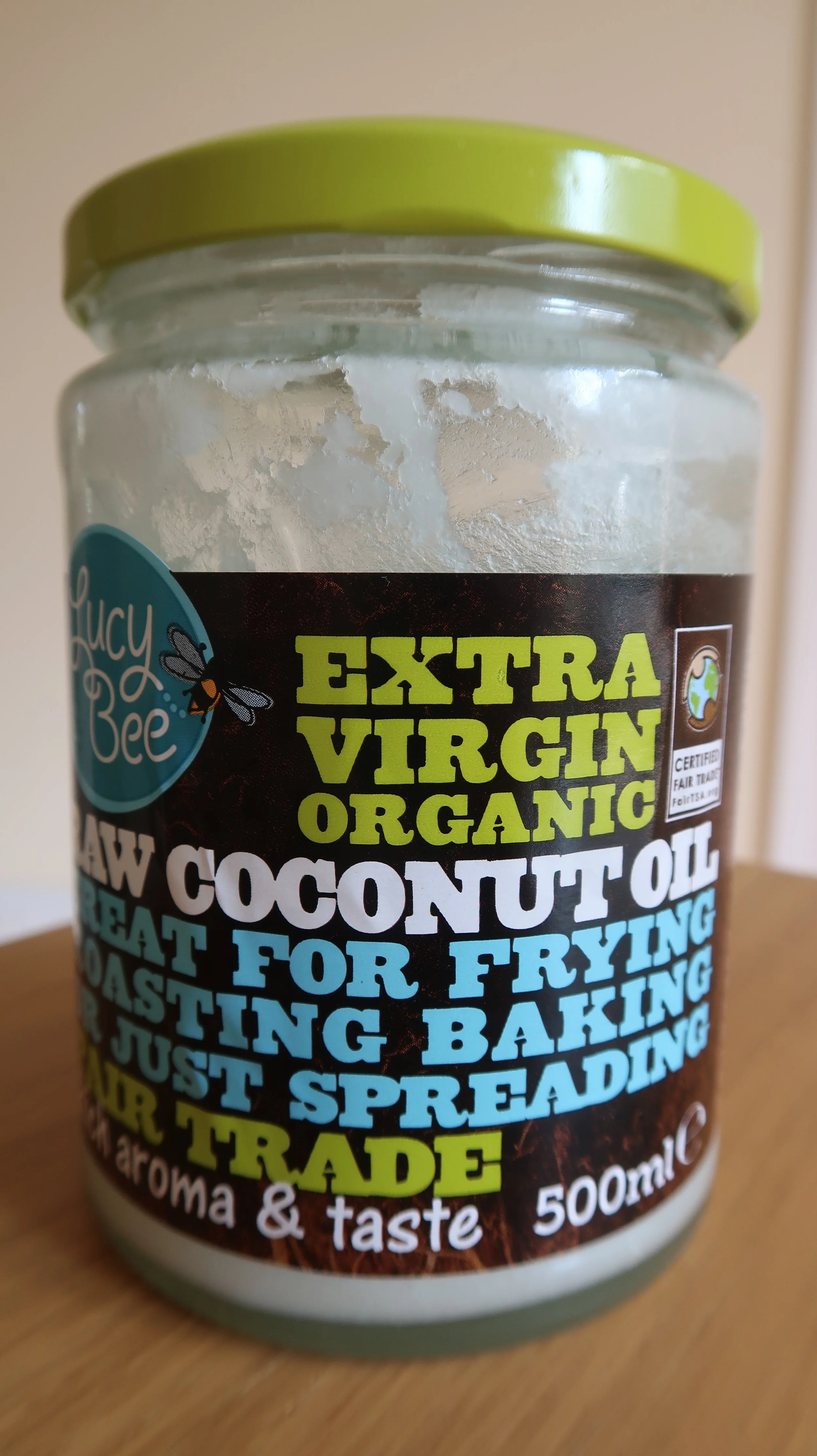 Such a tasty coconut oil, Lucy Bee is all over it, another jar nearly finished!