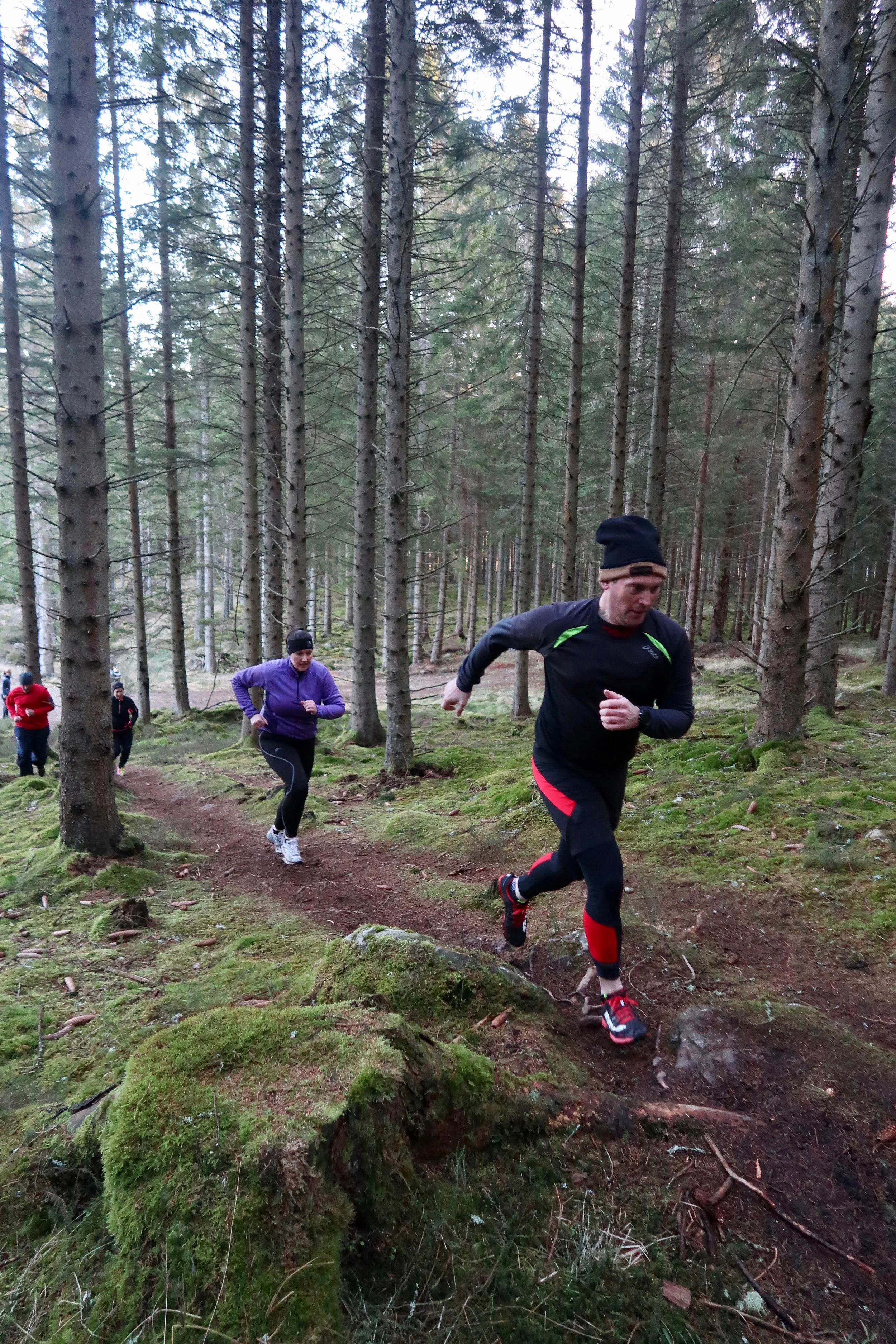 Lisa chasing Neal up the hill!