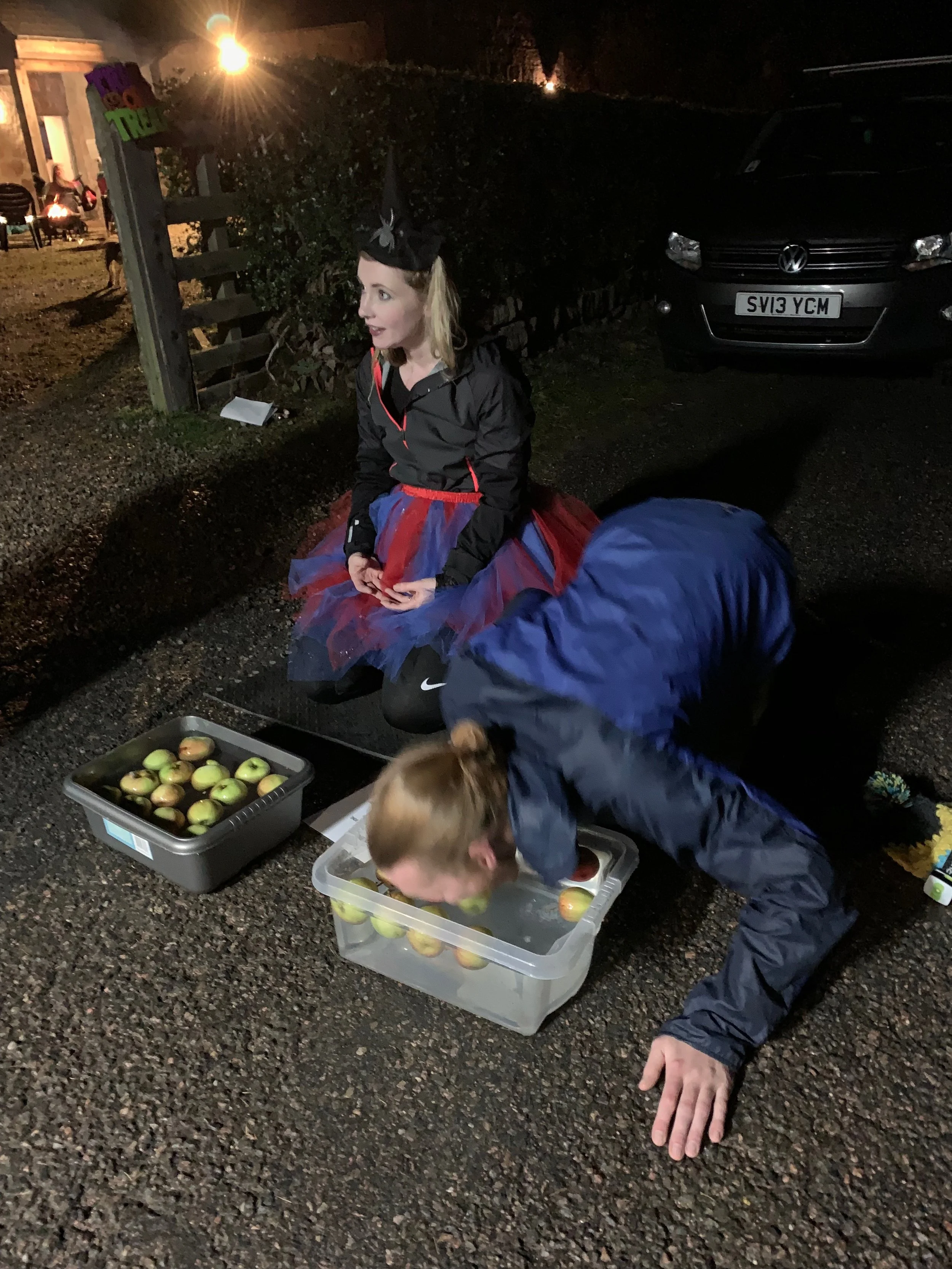 Apple Bobbing - Key to finishing and getting a pizza!