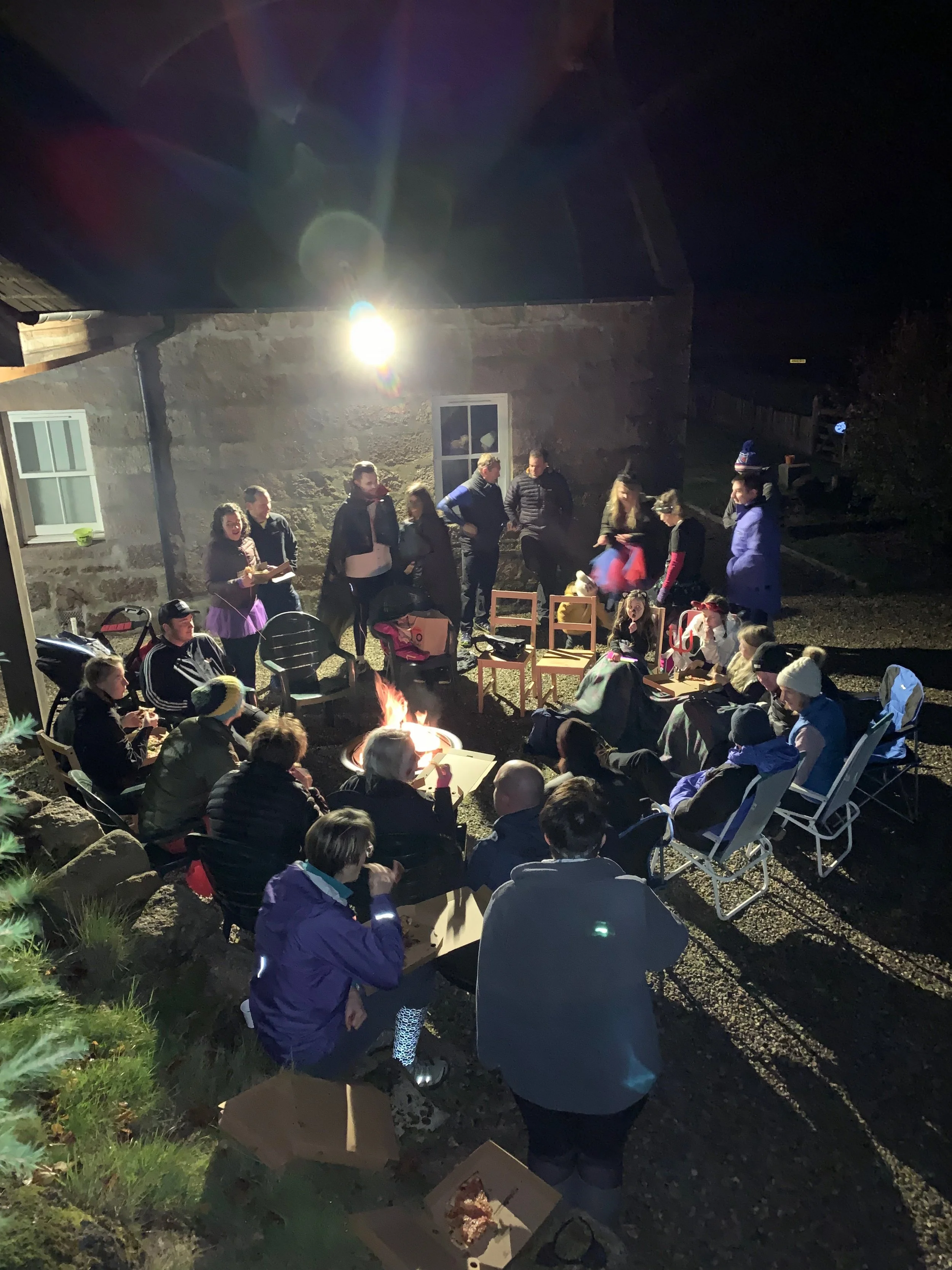 Pizza and a fire pit! What more do you need?!