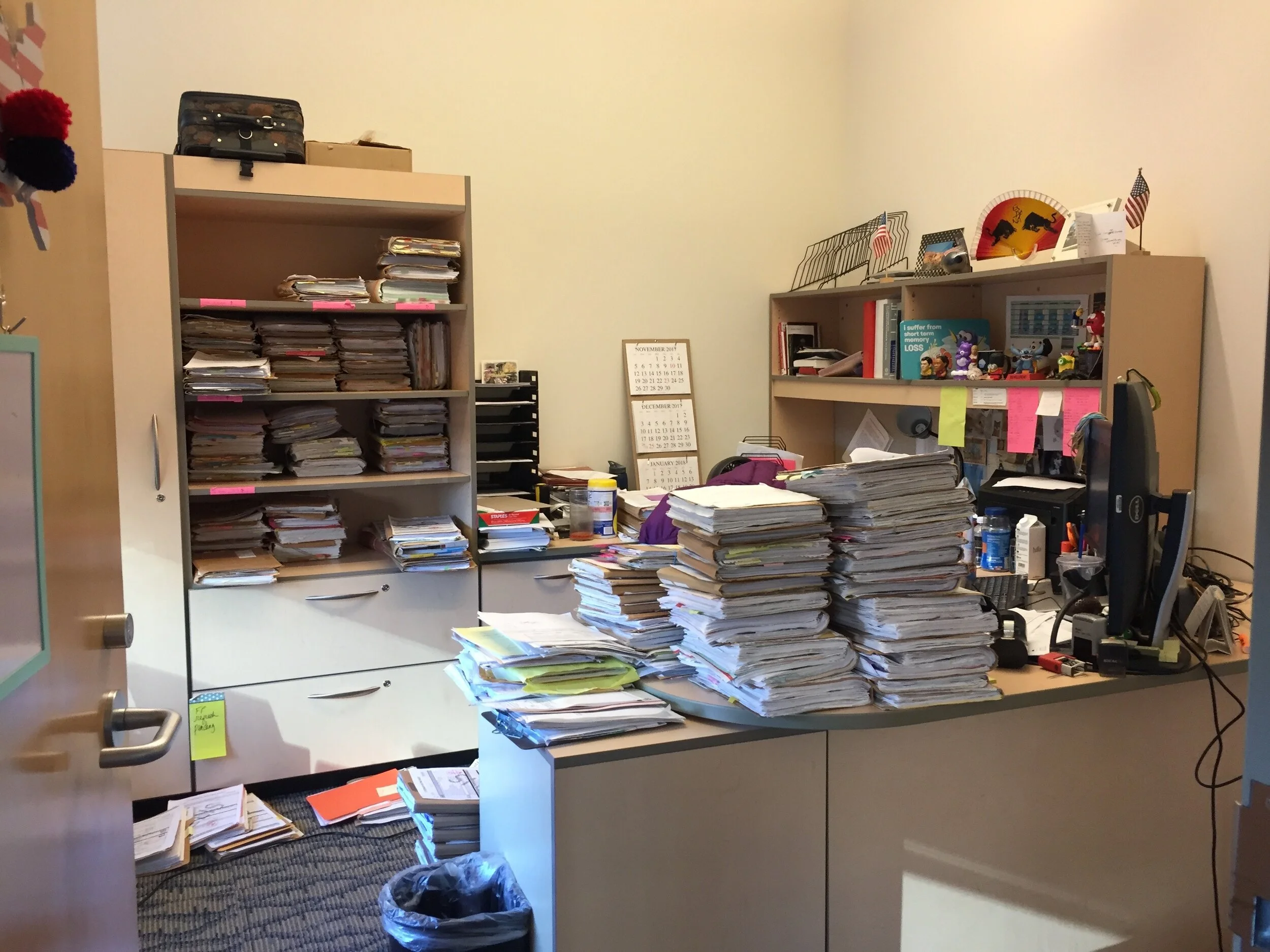 Paper case files at the Chicago Field Office