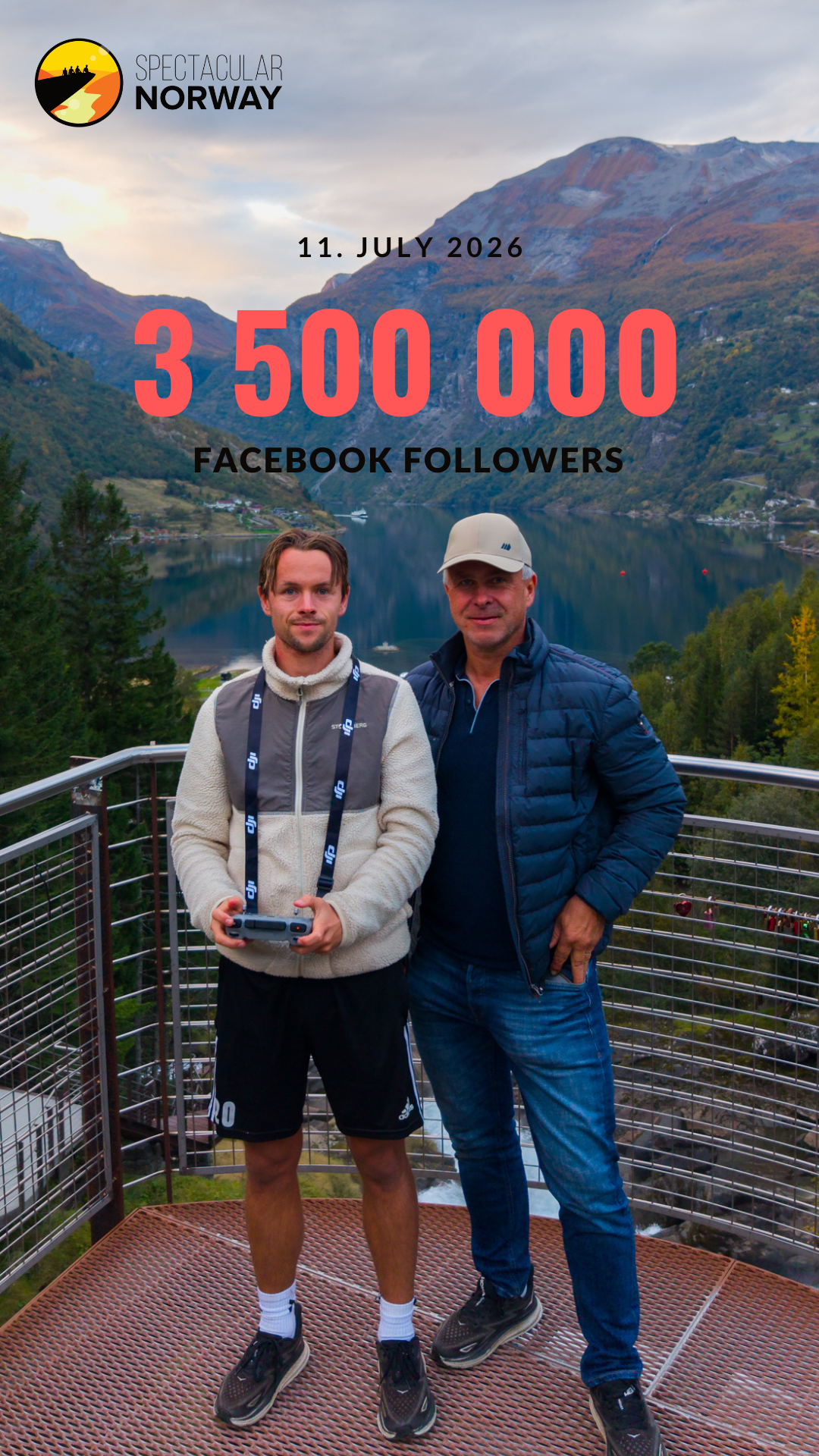3,5 millioner følgere på facebook