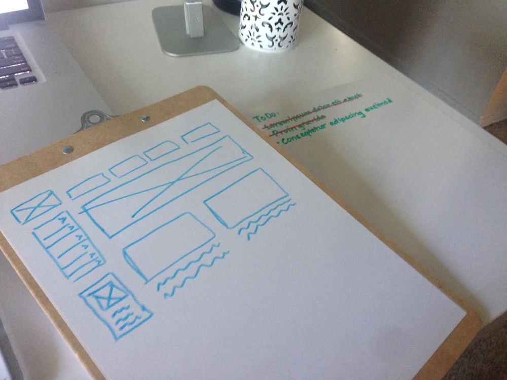 Caption: I prefer using Expo ultra fine tip dry erase markers to keep the sketches crisp and the notes legible.