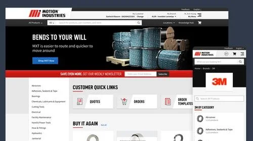 motion industries website screenshot