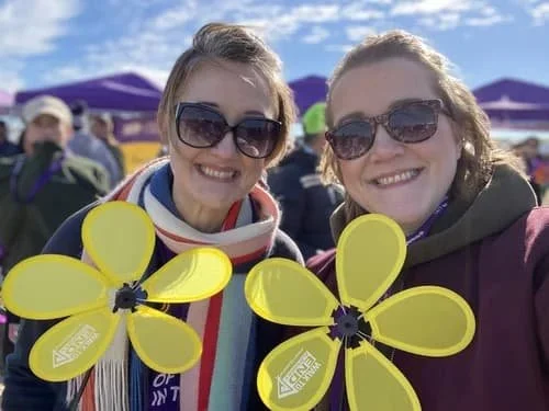 Erin and Megan at the Walk to End Alzheimer's in 2022