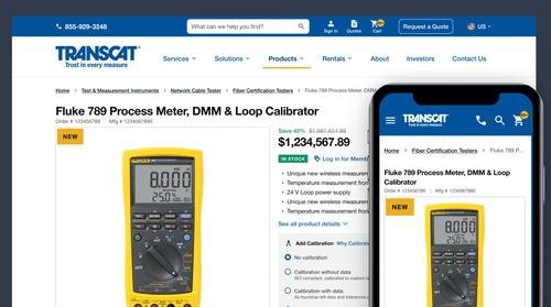 transcat product page screenshot