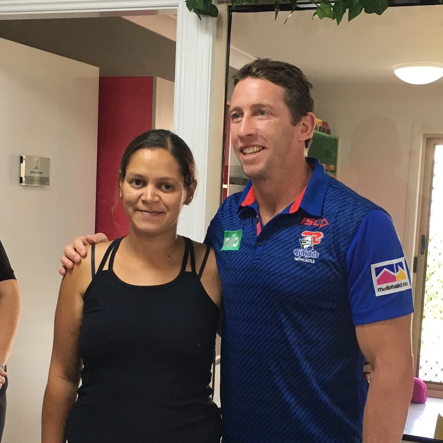 Francis with Kurt Gidley from the Newcastle Knights