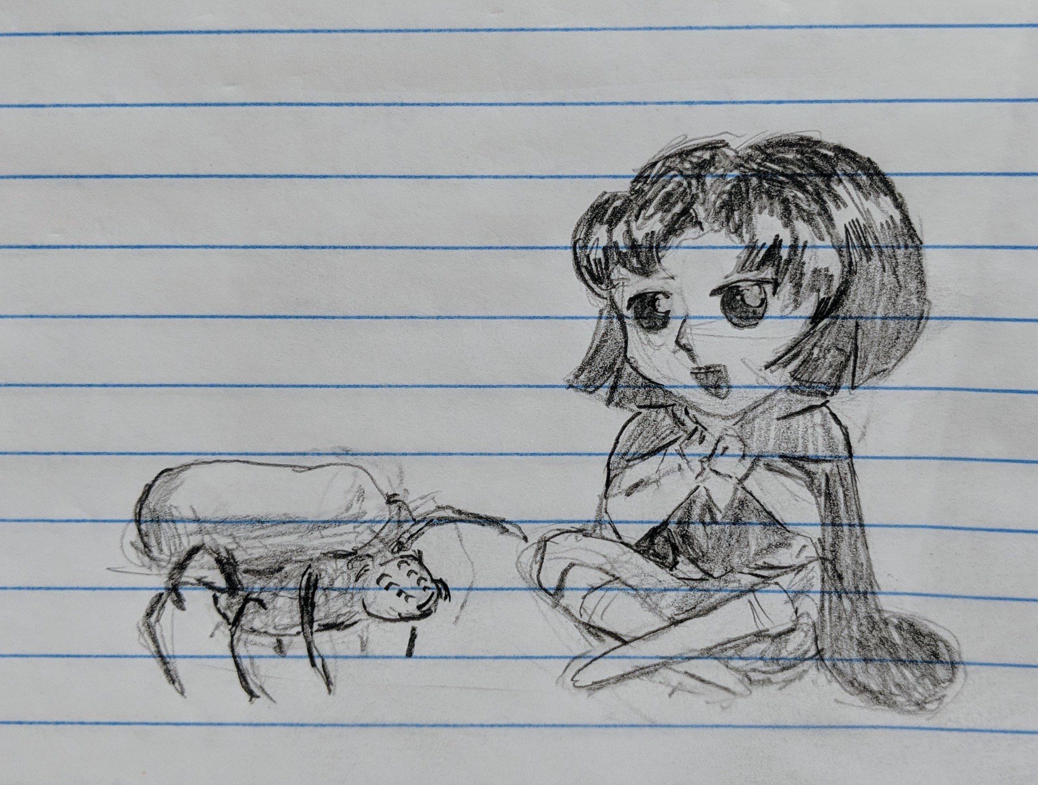 Spider Kit giving Bria a Twinkie- by @ oceanfyre