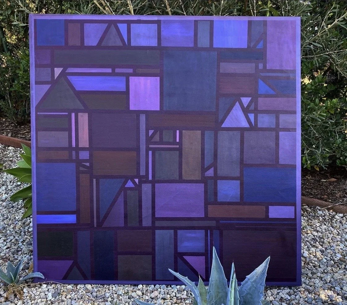  VIOLET  SEPT 2017, 4X4ft, OIL &amp; ACRYLIC ON CANVAS, MADE IN NY, NY 