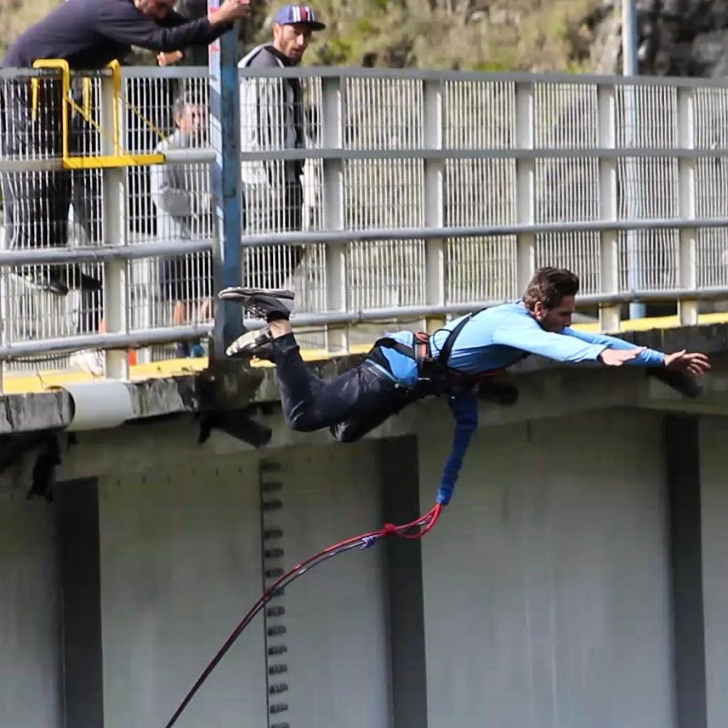 Bridge Jump in Banios, Ecuador