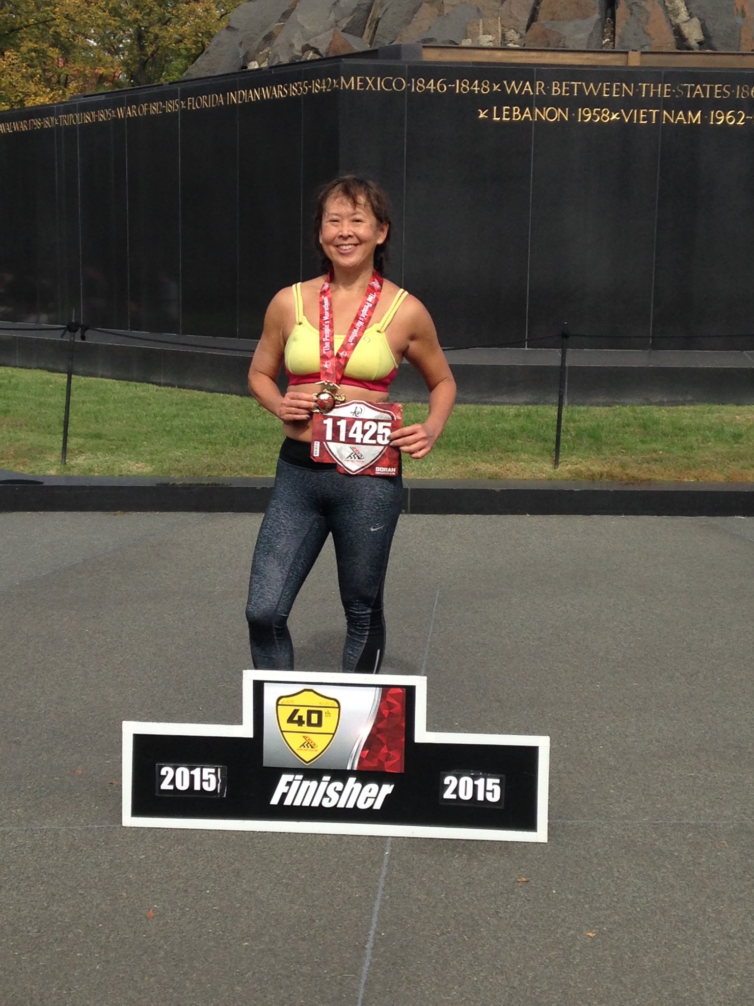 Happy Finisher at Marine Corp Marathon