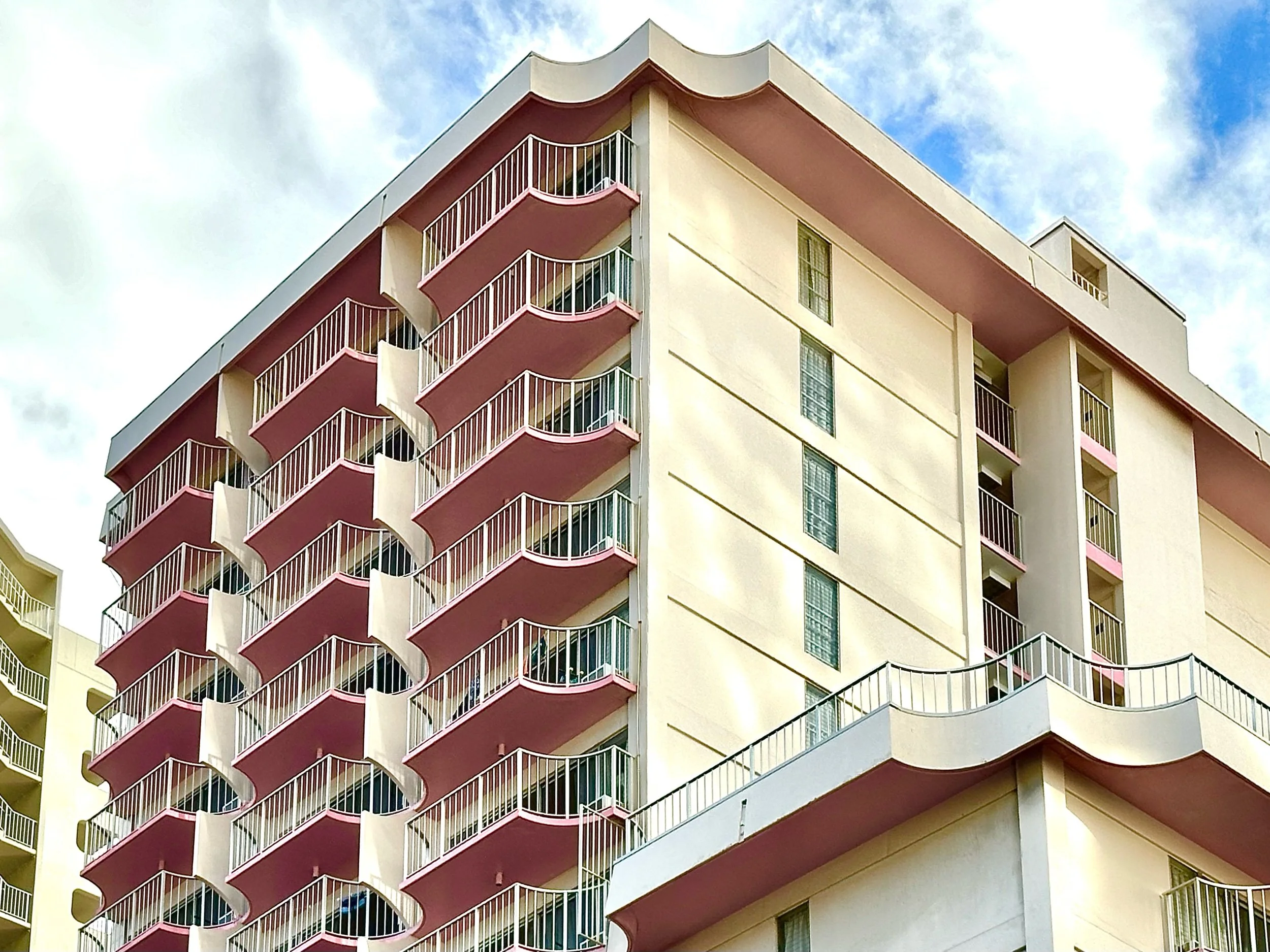 Hawaii Architecture - Waikiki, 3 in Pink