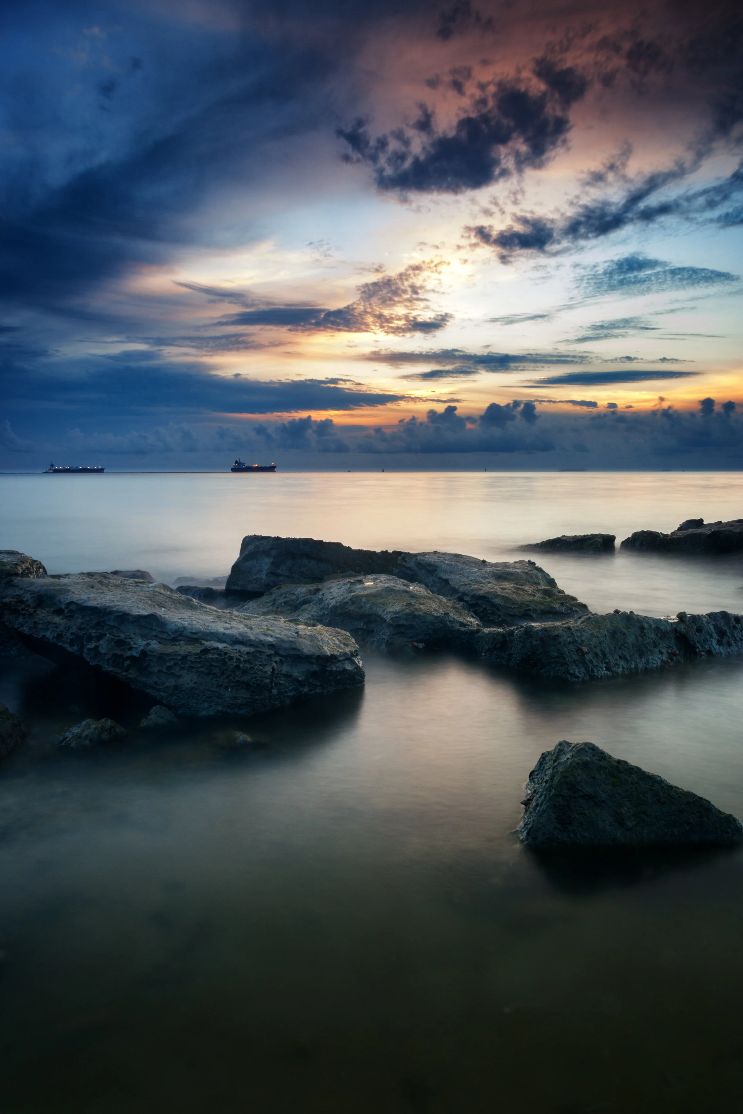 Seawall Sunrise - Galveston Texas