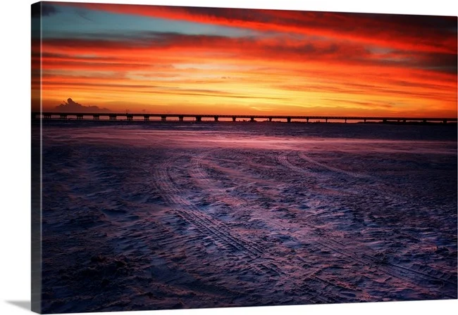 West Beach Sunset - Galveston Texas