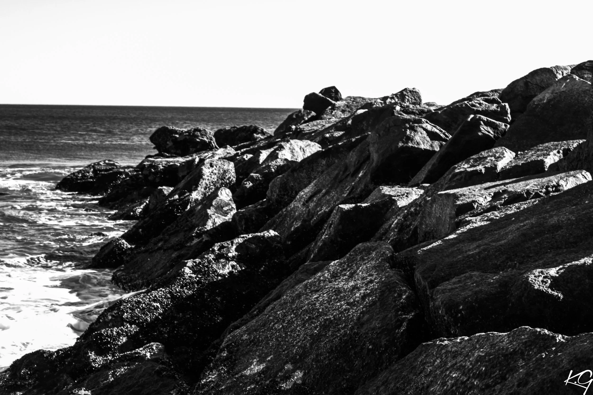 Beach Black and White 