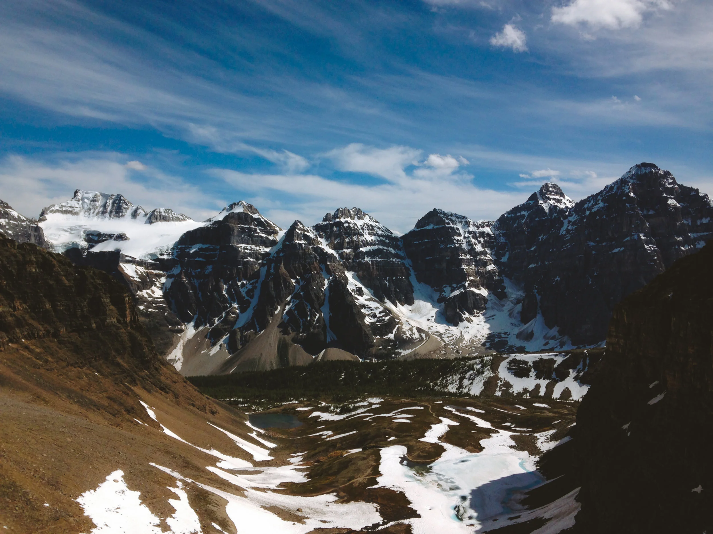 Early season conditions from Sentinel Pass. 