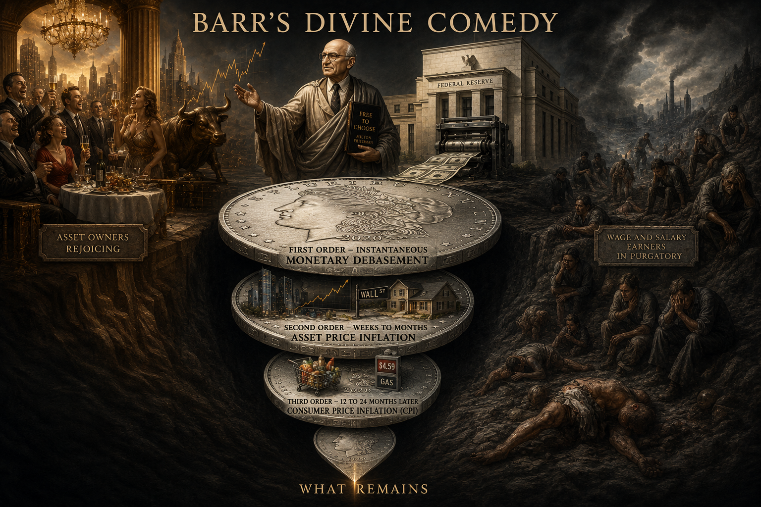 The divine comedy of inflation, done three ways